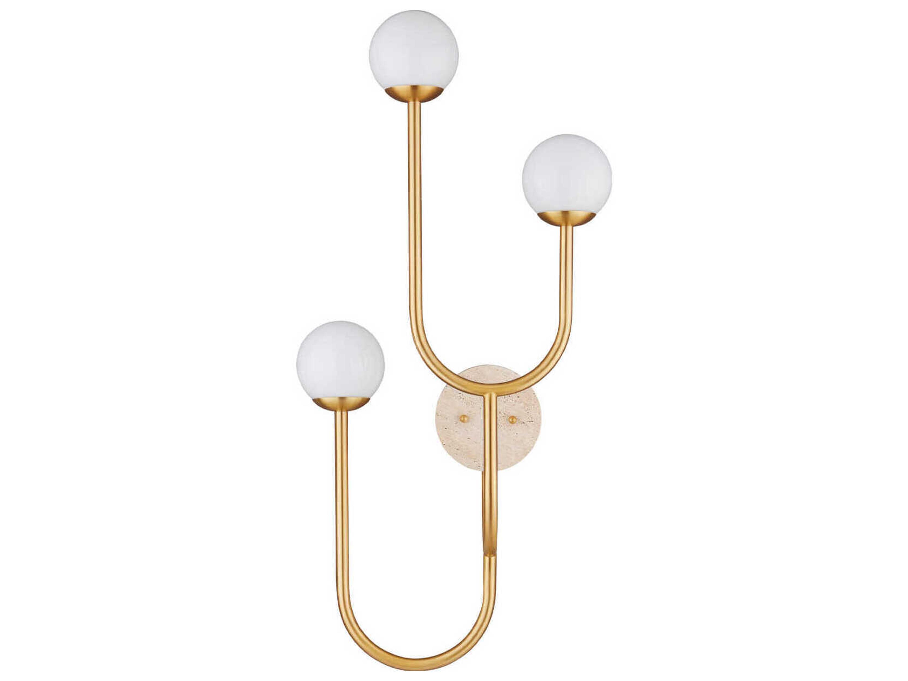 Currey & Company Highsmith 3-Light Brass Natural Wall Sconce