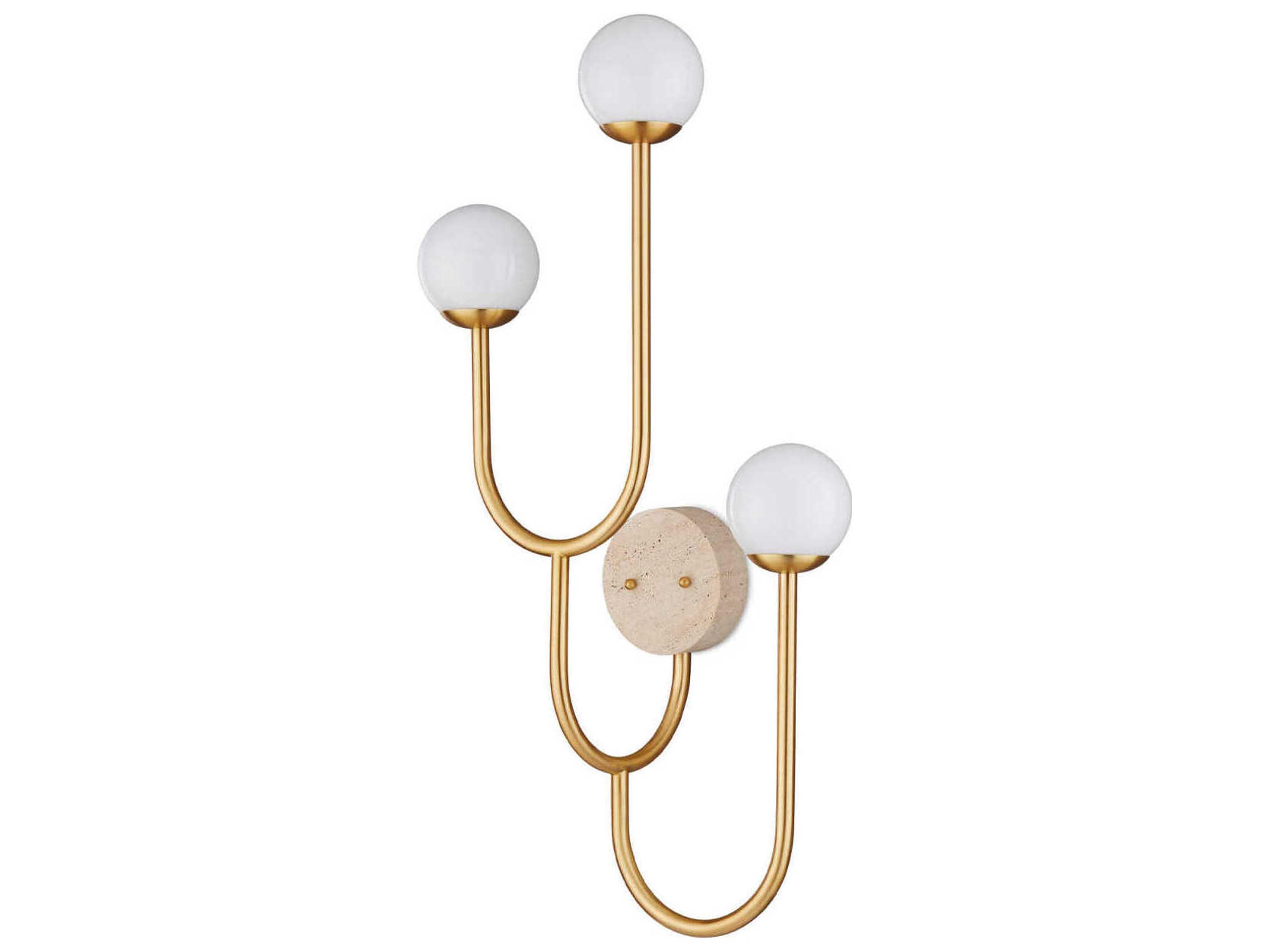 Currey & Company Highsmith 3-Light Brass Natural Wall Sconce