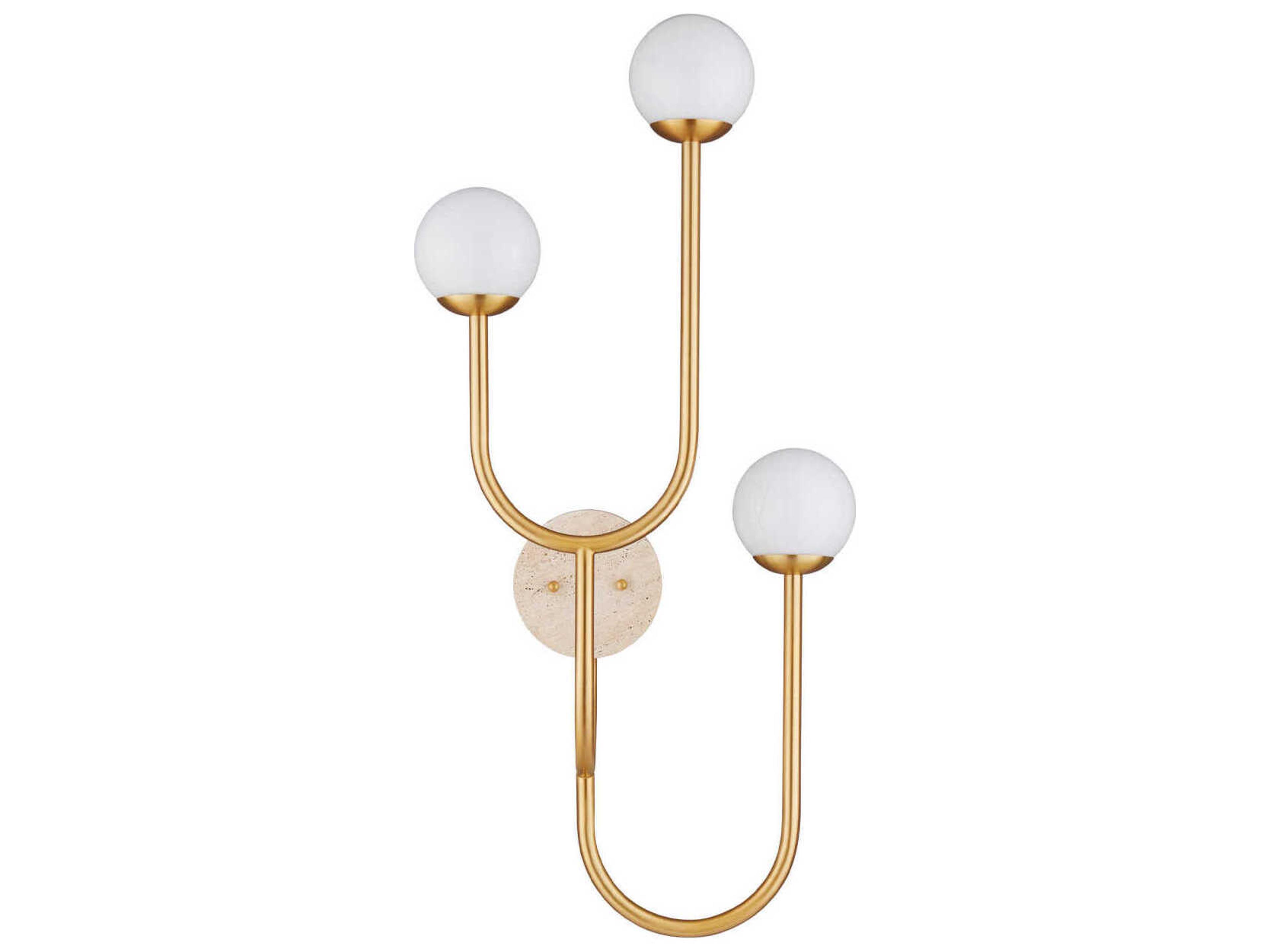 Currey & Company Highsmith 3-Light Brass Natural Wall Sconce