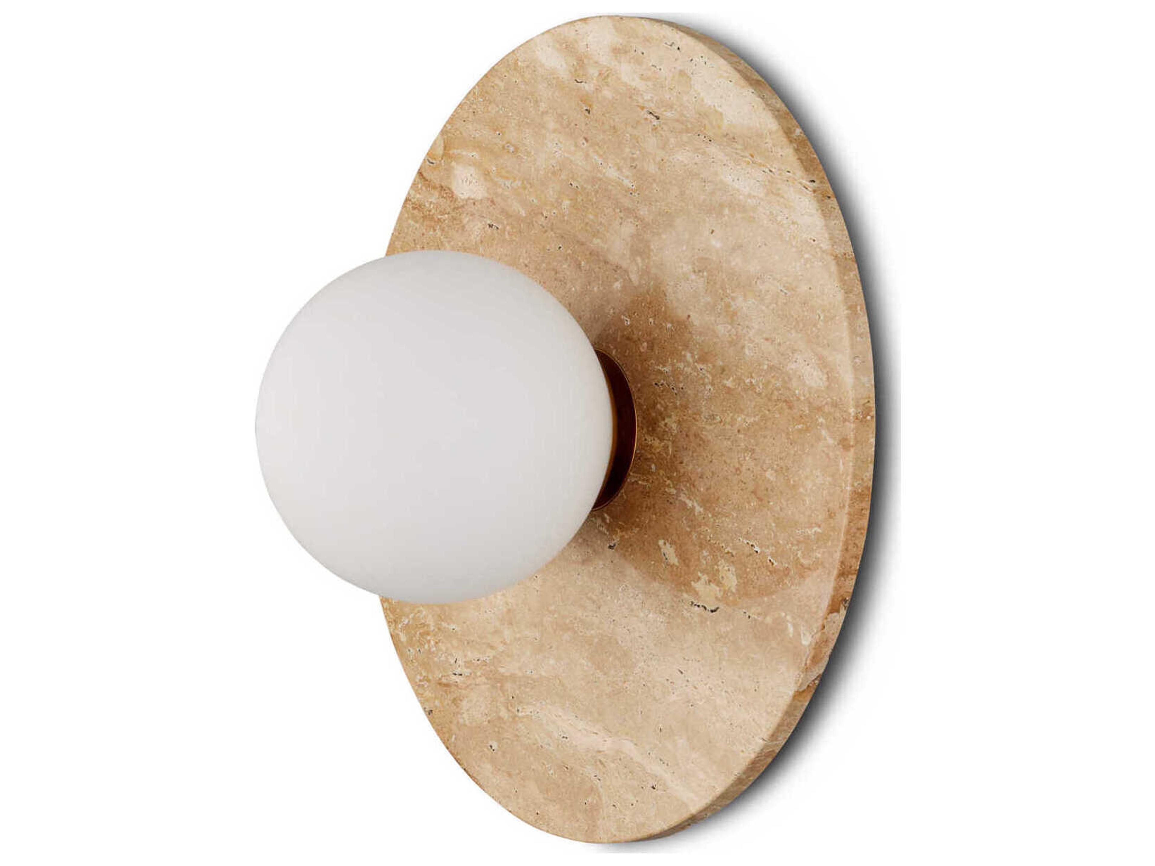 Currey & Company Apricity 1-Light Beige Antique Brass Wall Sconce