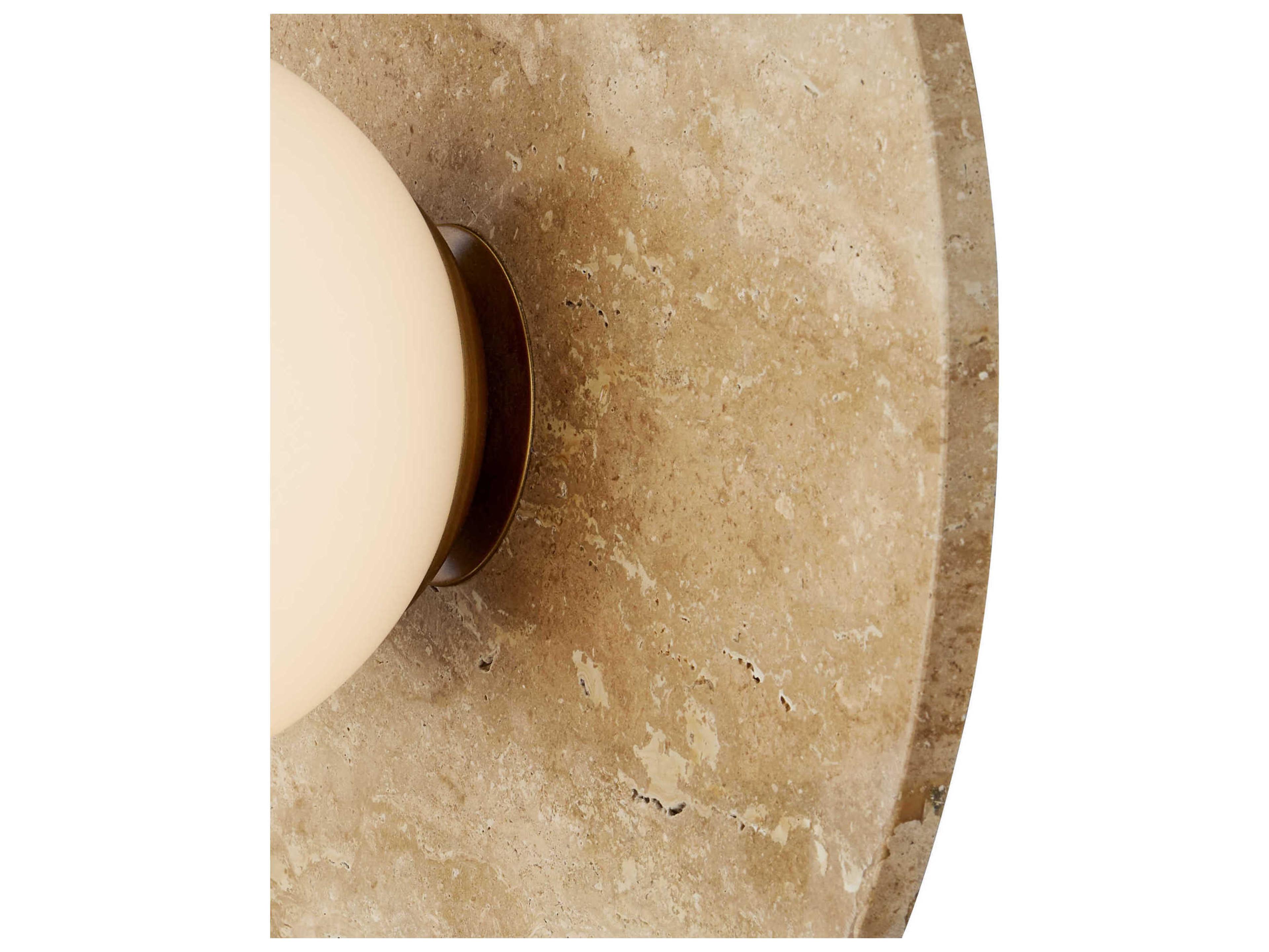 Currey & Company Apricity 1-Light Beige Antique Brass Wall Sconce