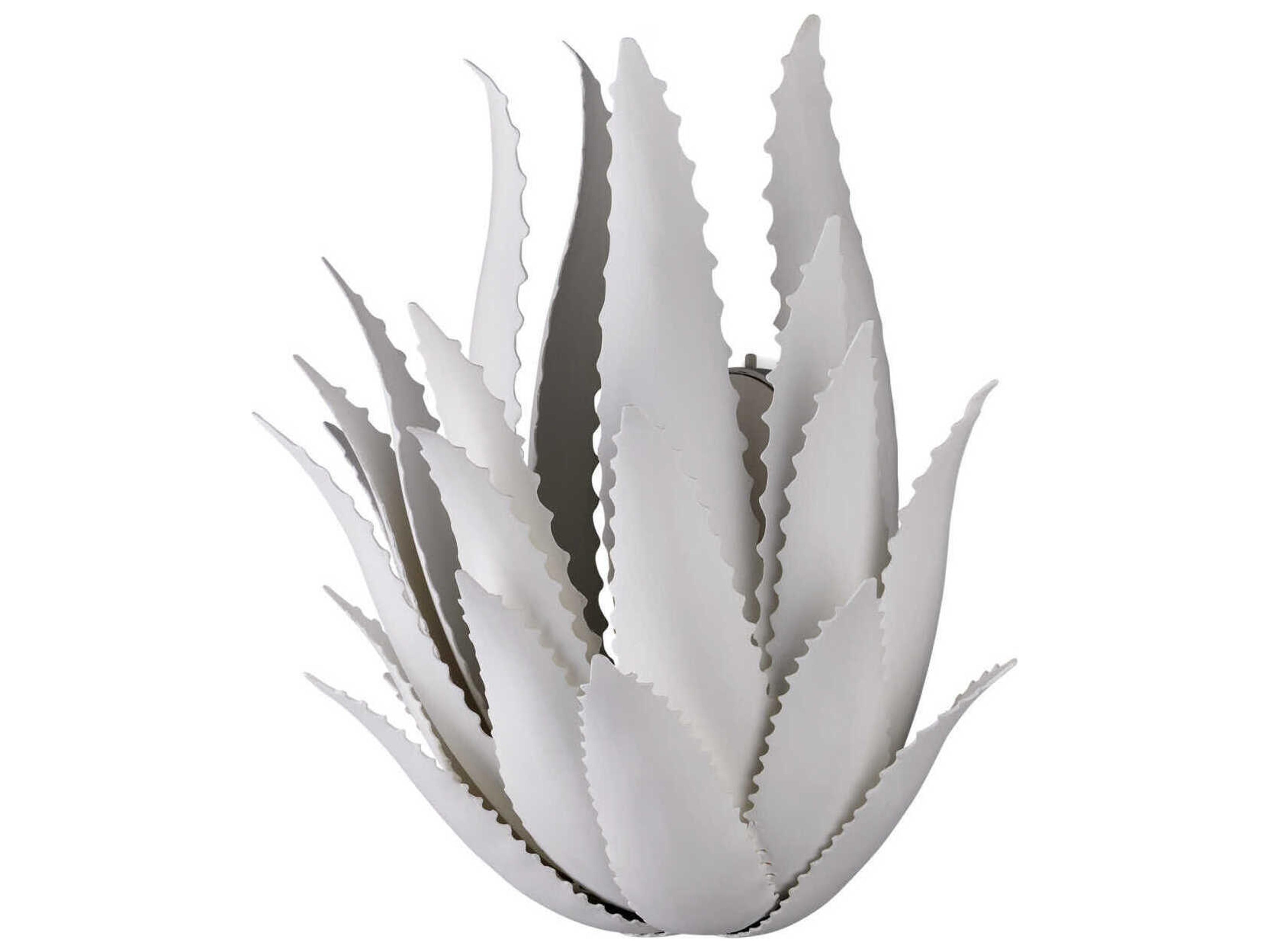 Currey & Company Agave 1-Light Gesso White Wall Sconce