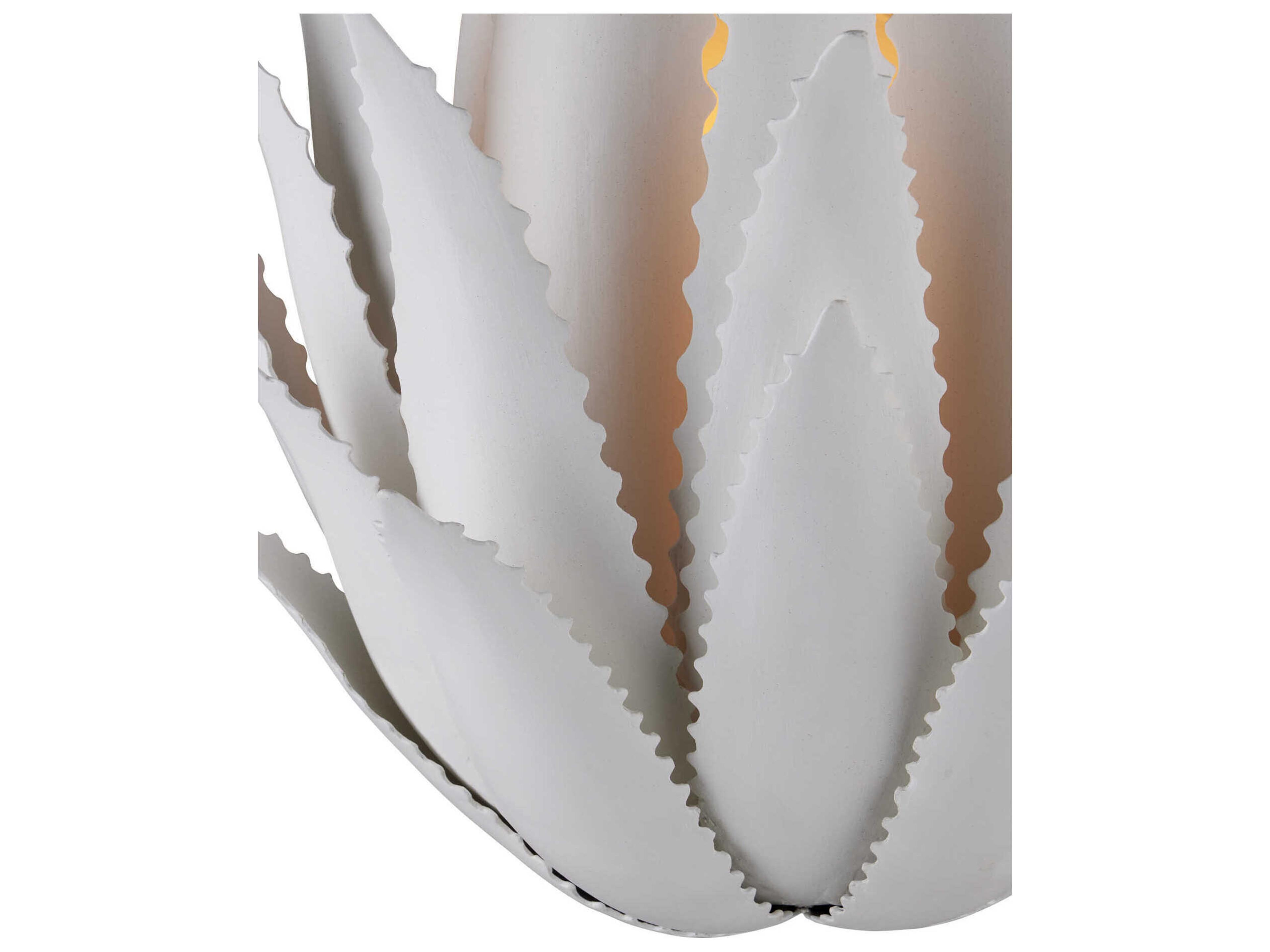 Currey & Company Agave 1-Light Gesso White Wall Sconce