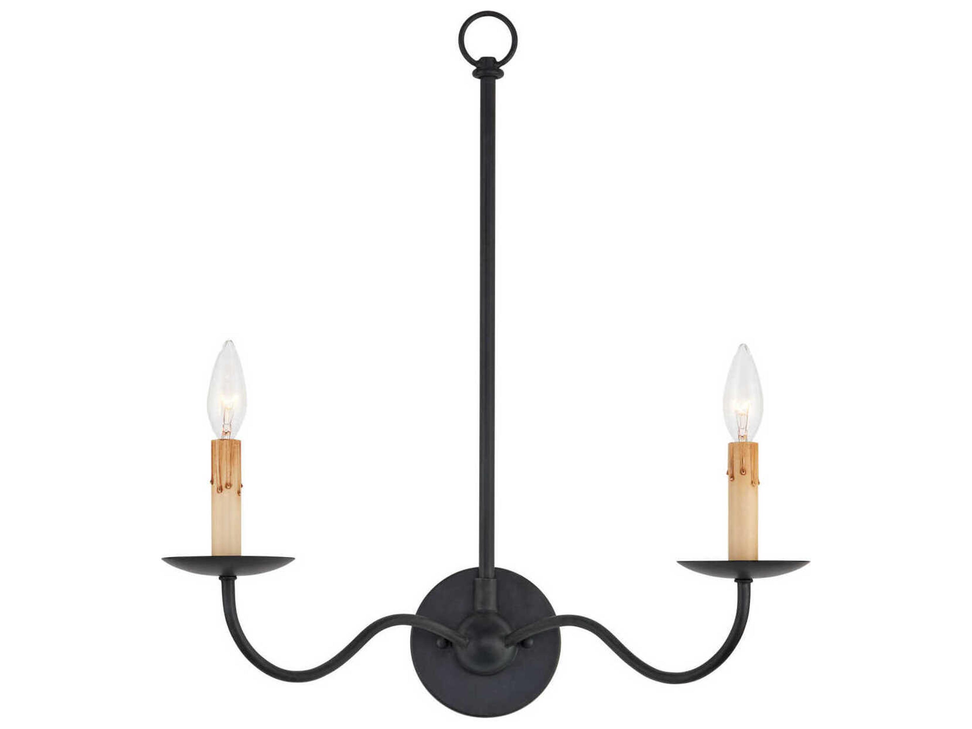 Saxon 2-Light Zanzibar Black Wall Sconce