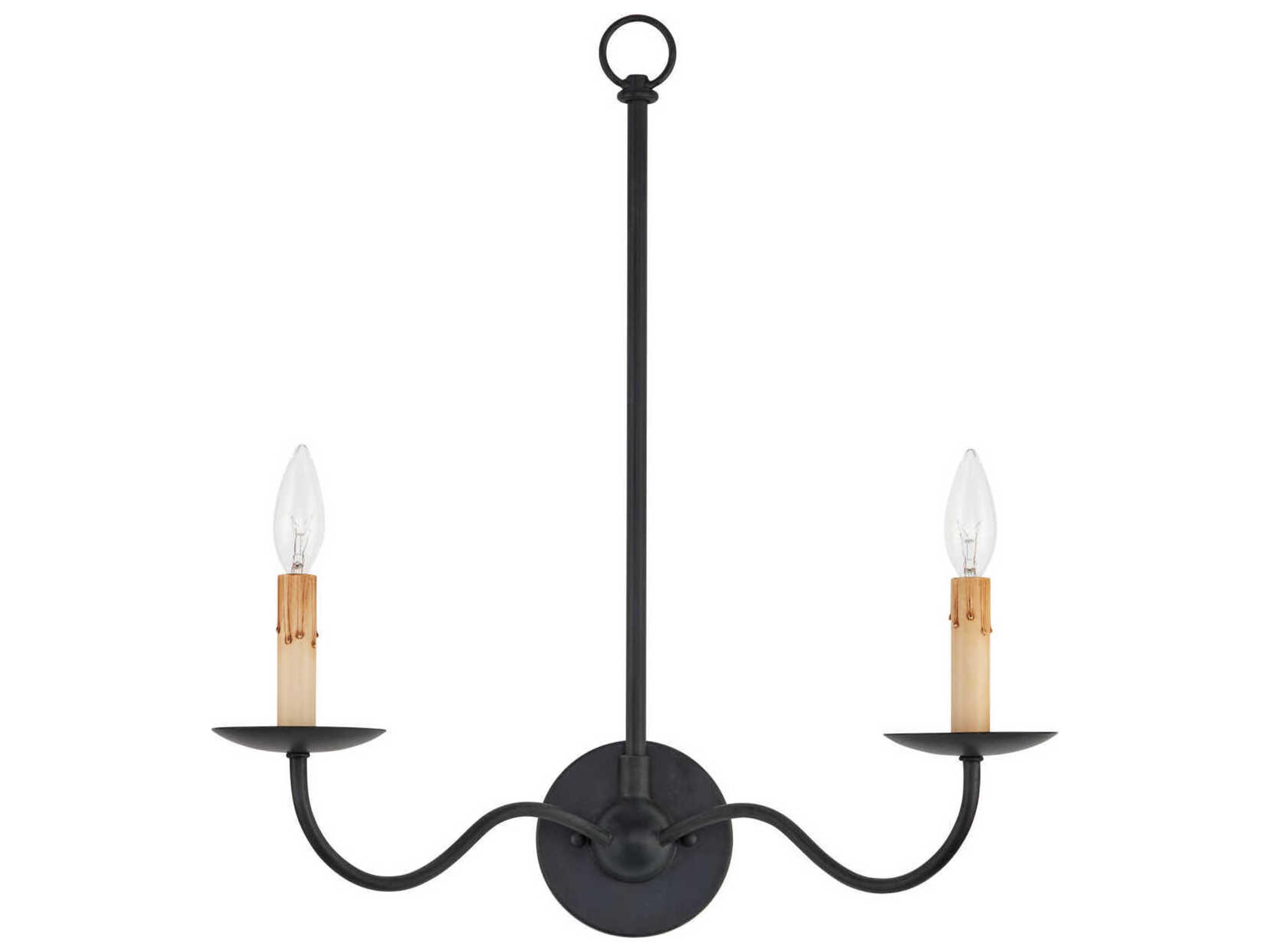 Currey & Company Saxon 2-Light Zanzibar Black Wall Sconce
