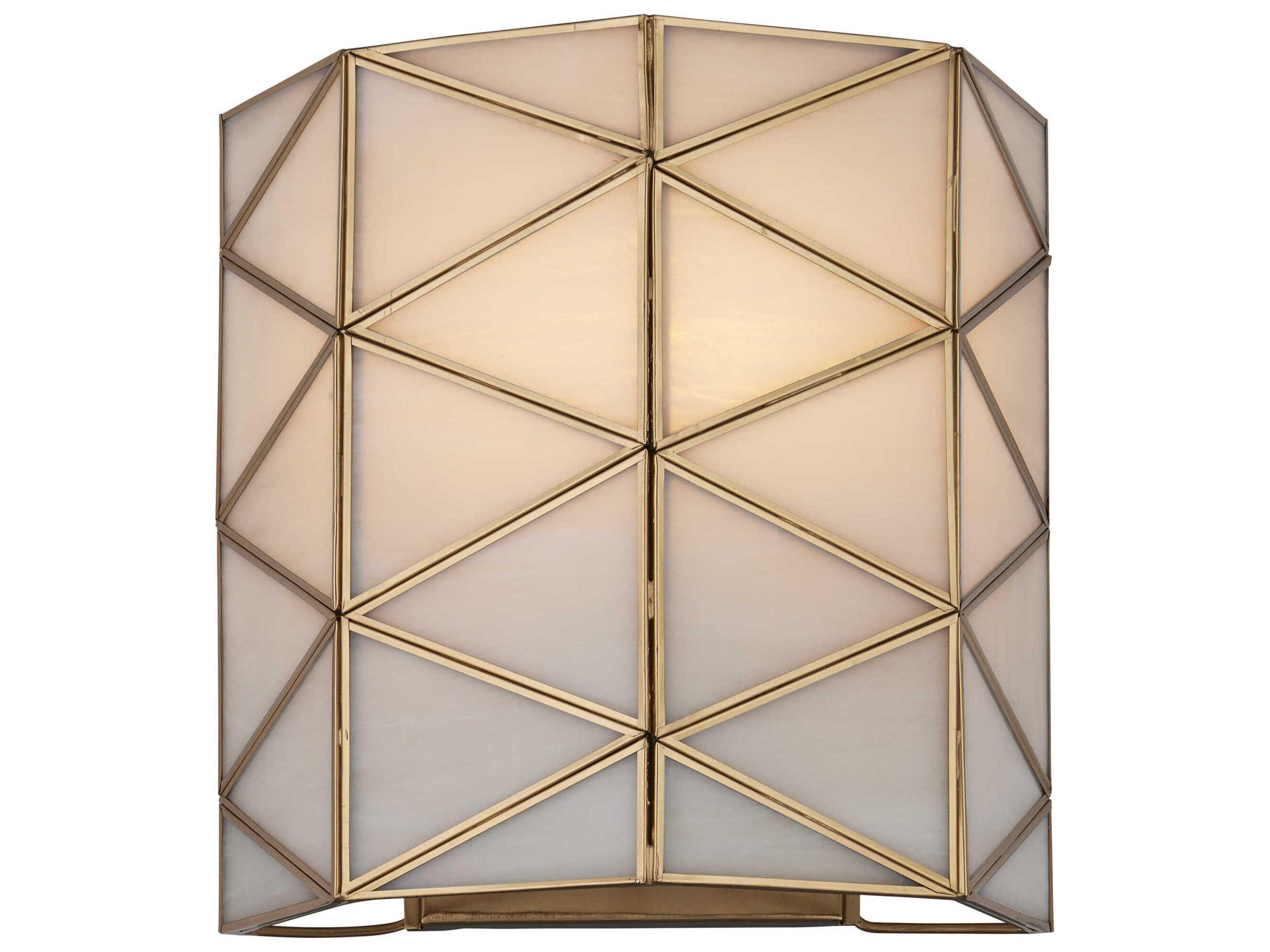 Currey & Company Polyhedron 1-Light White Antique Brass Wall Sconce