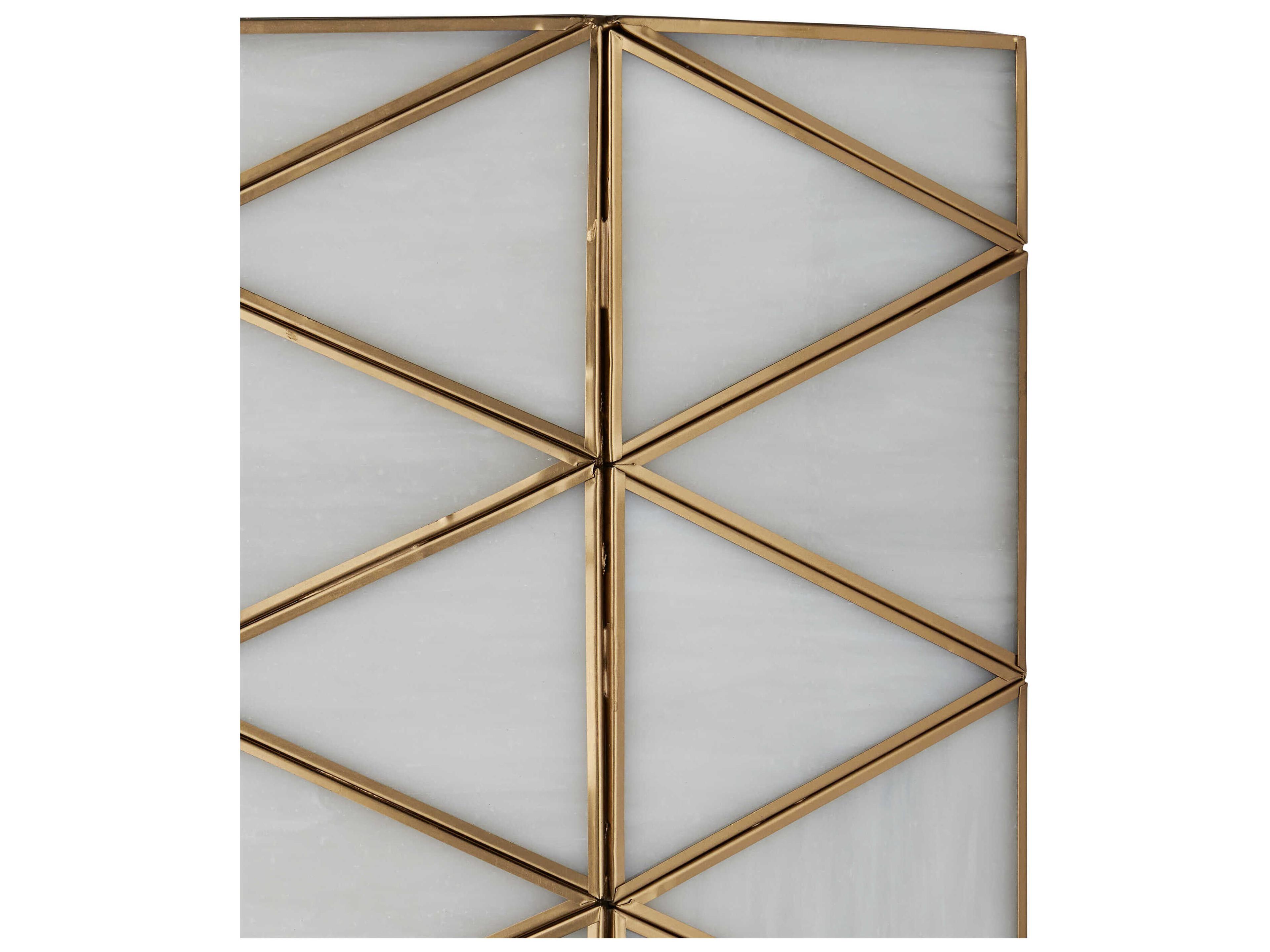 Currey & Company Polyhedron 1-Light White Antique Brass Wall Sconce