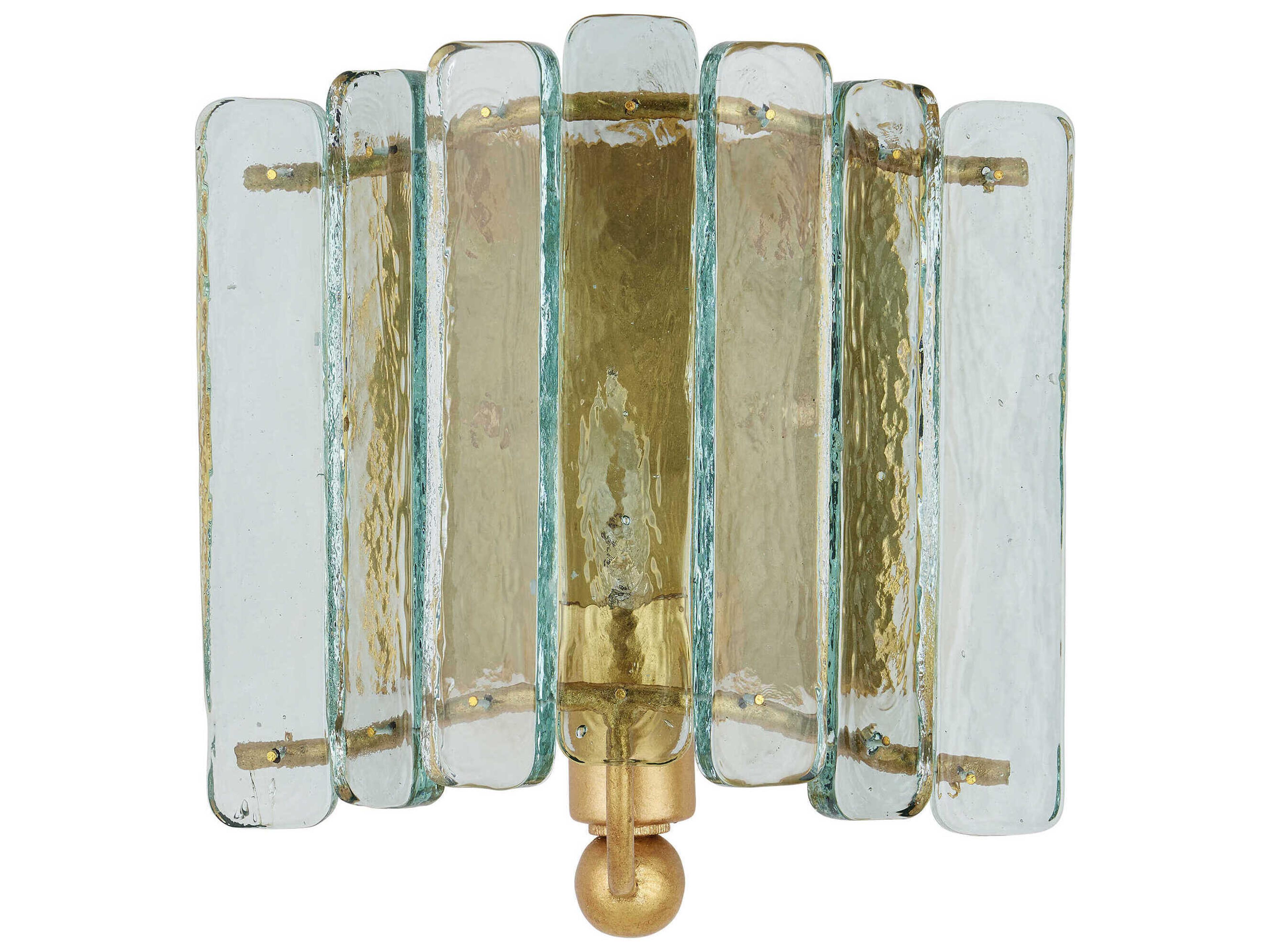 Currey & Company Duvernell 1-Light Contemporary Gold Leaf Clear Wall Sconce