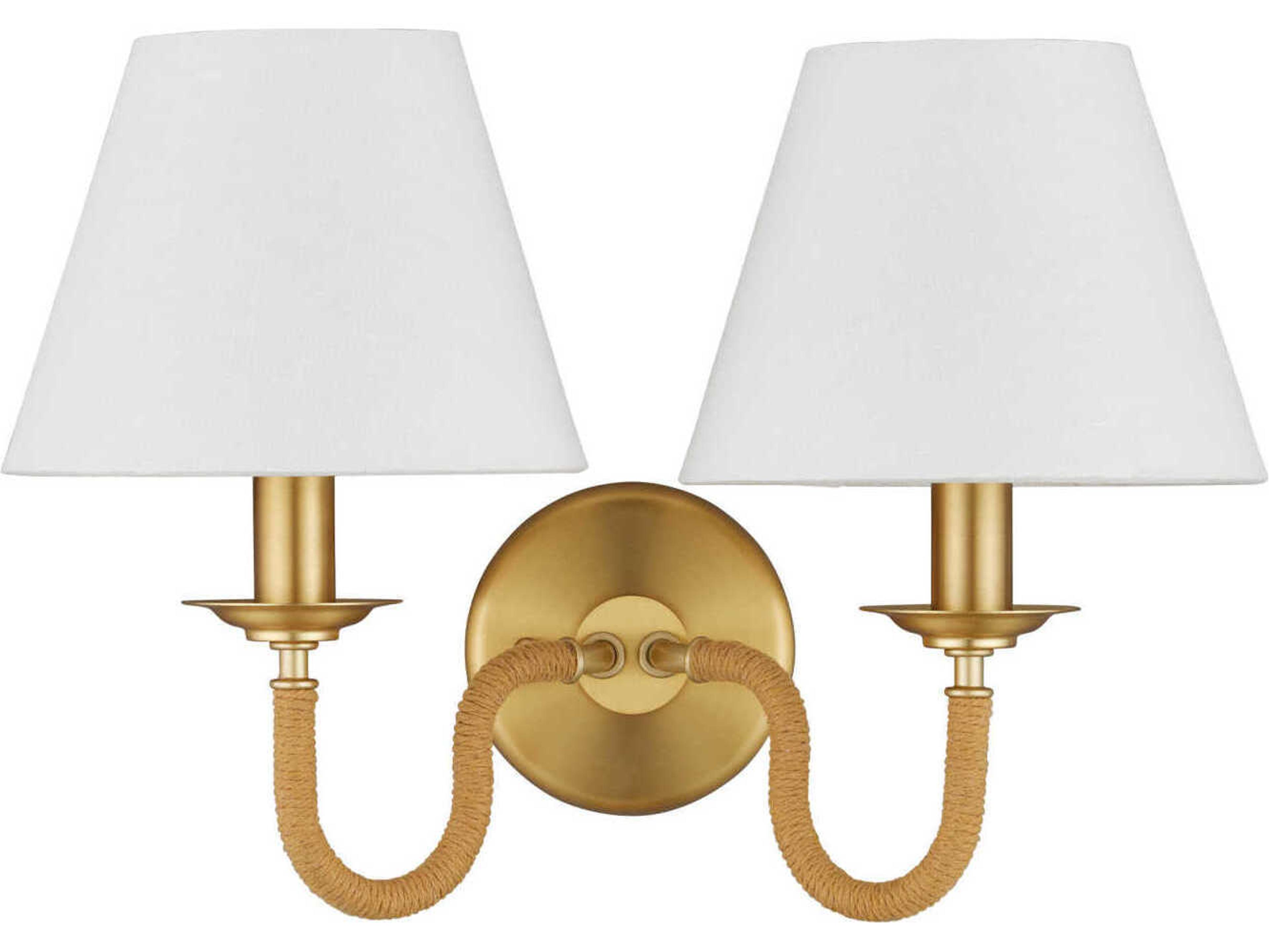 Currey & Company Adala 2-Light Natural Brushed Brass Wall Sconce