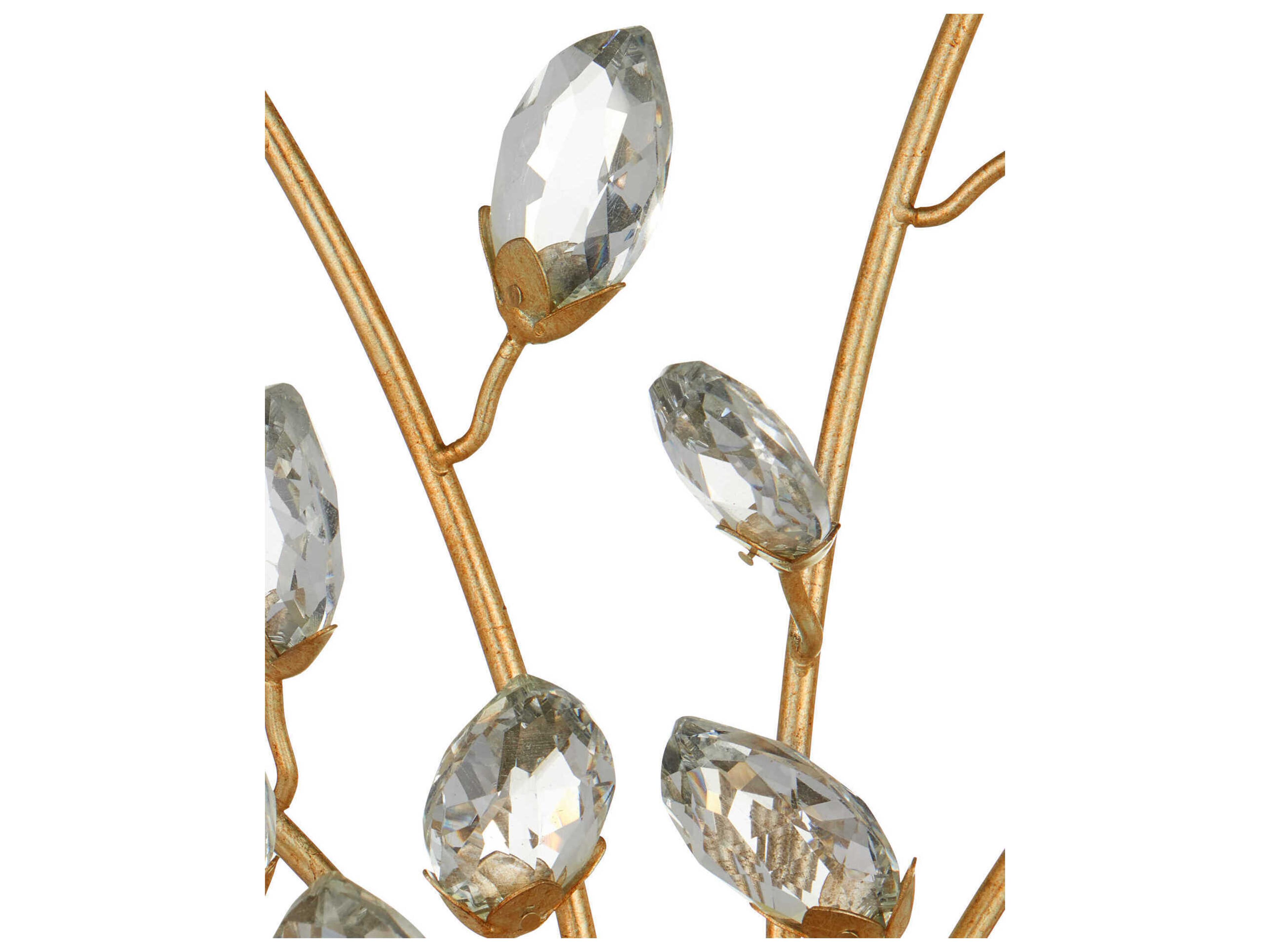 Currey & Company Forget-Me-Not 2-Light Chinois Gold Leaf Wall Sconce