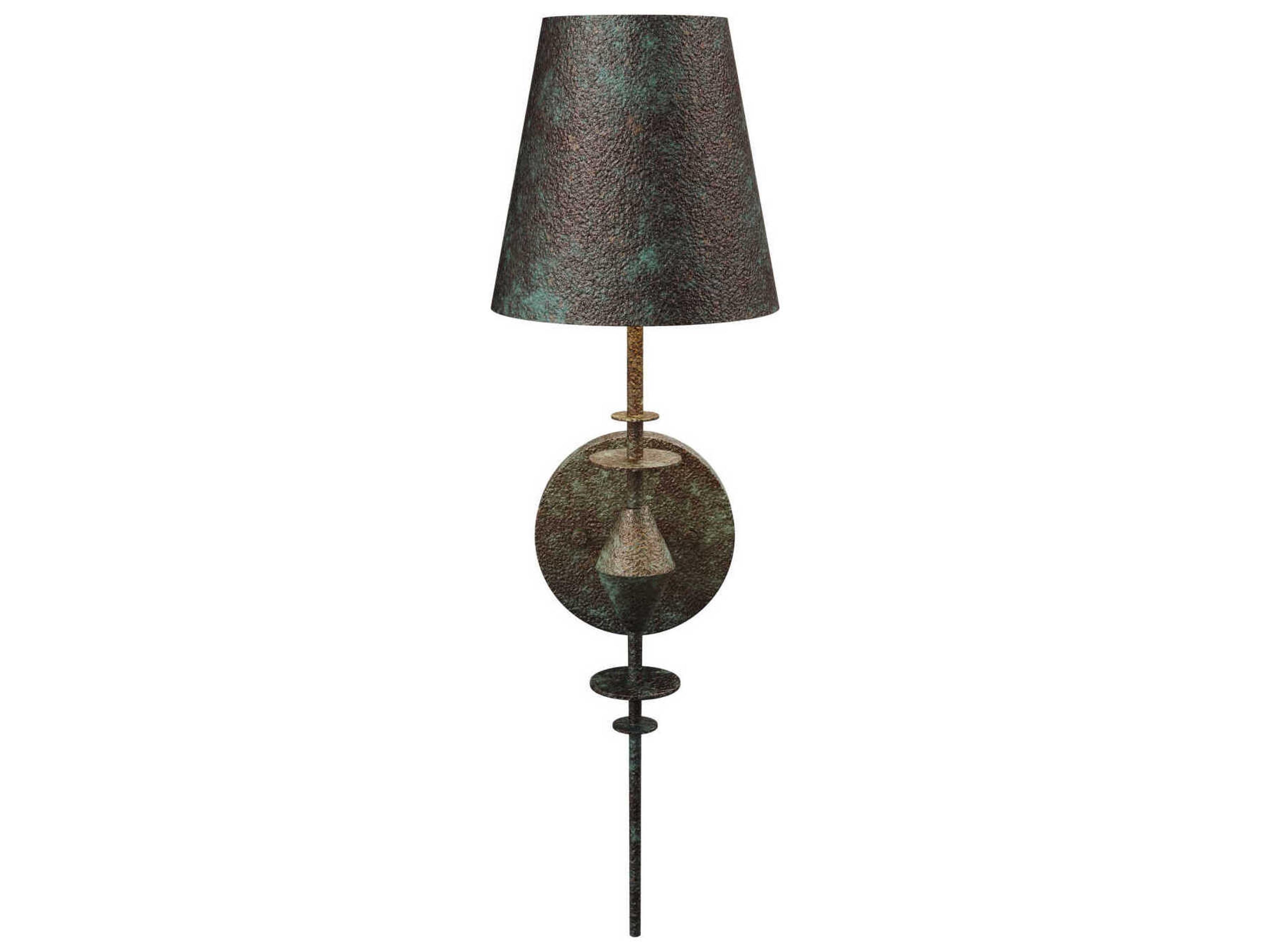 Currey & Company Anselm 1-Light Verde Bronze Contemporary Gold Wall Sconce