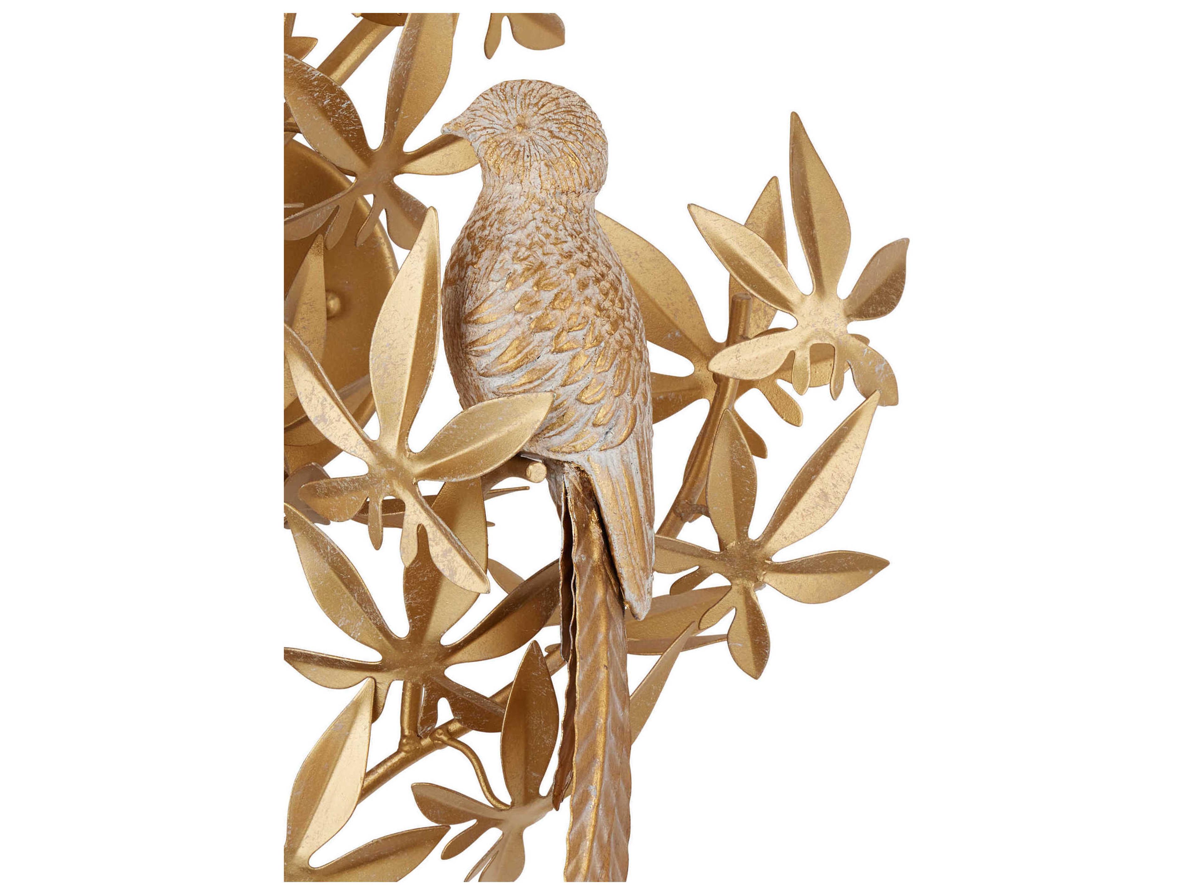 Currey & Company Aviary 1-Light Swedish Gold Wall Sconce