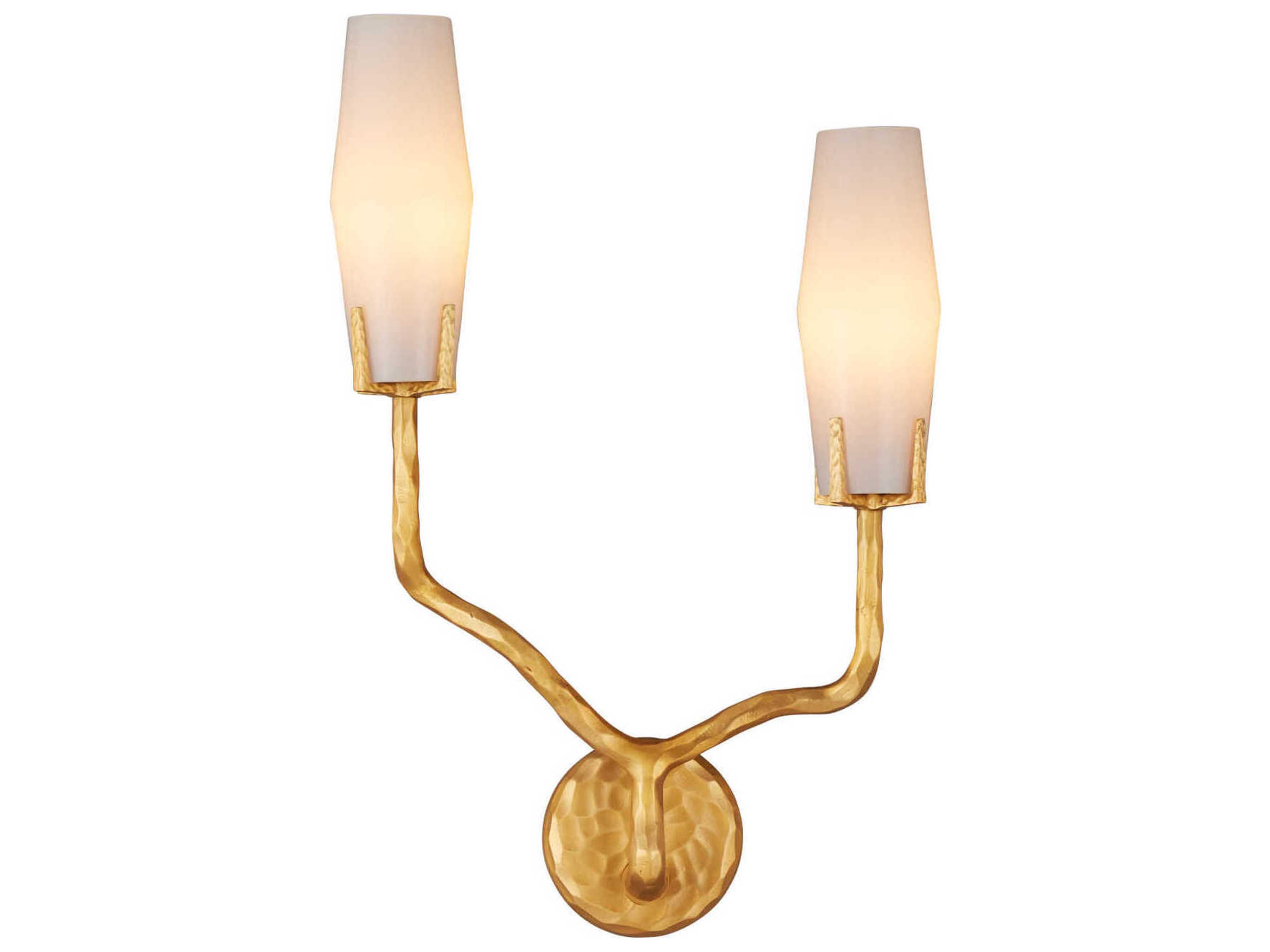 Mathilda 2-Light White Matte Gold Wall Sconce