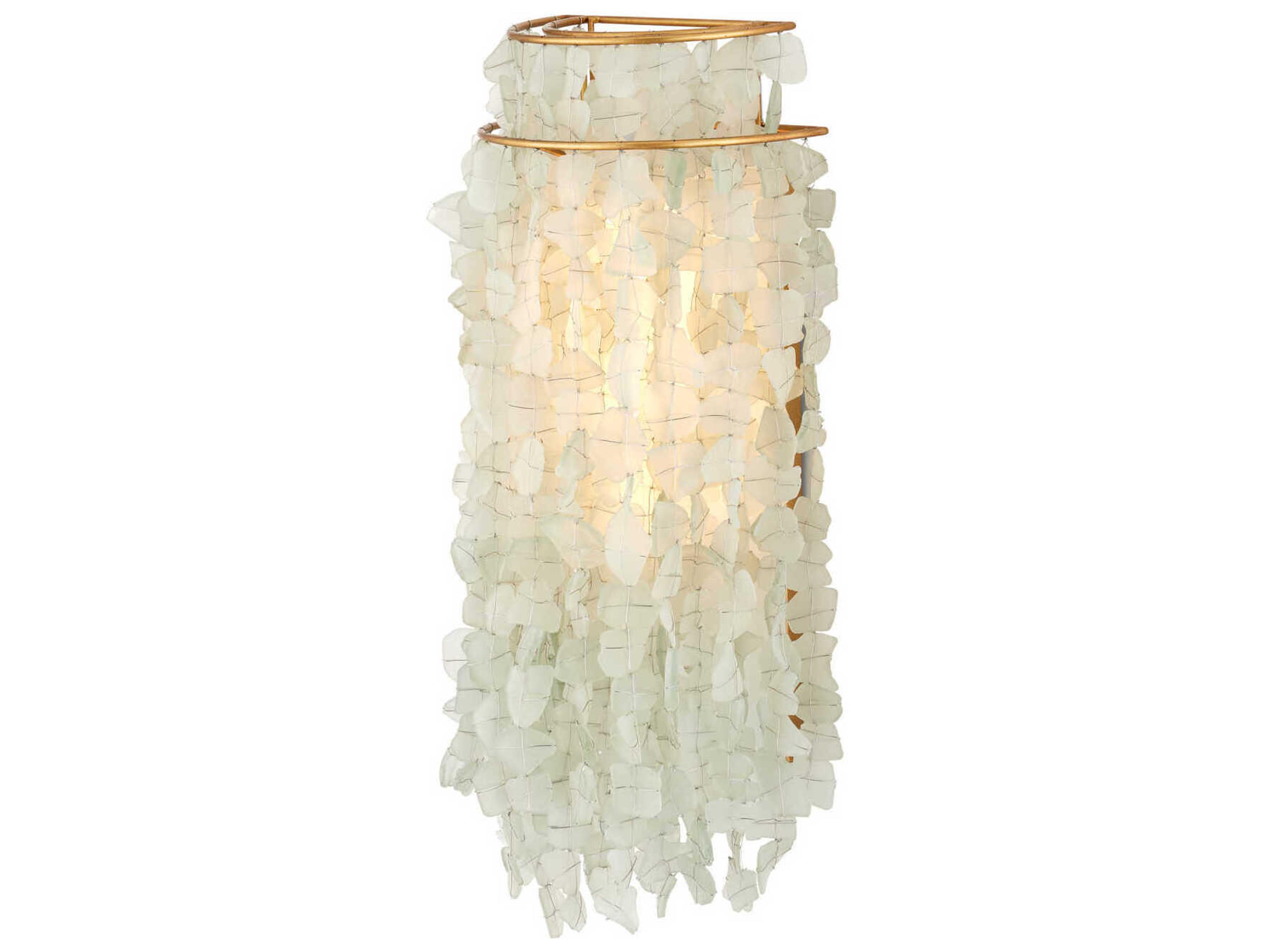 Currey & Company Verre de Mer 1-Light Seaglass Contemporary Gold Wall Sconce