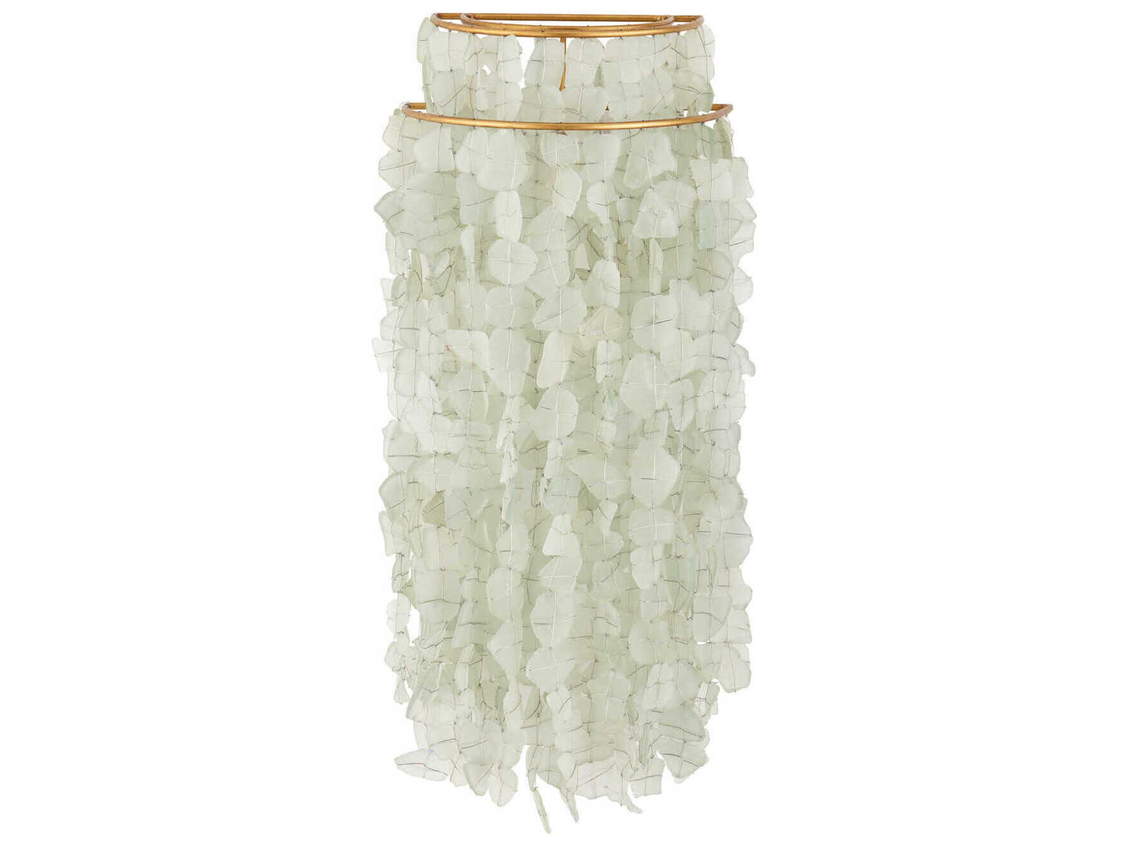 Currey & Company Verre de Mer 1-Light Seaglass Contemporary Gold Wall Sconce