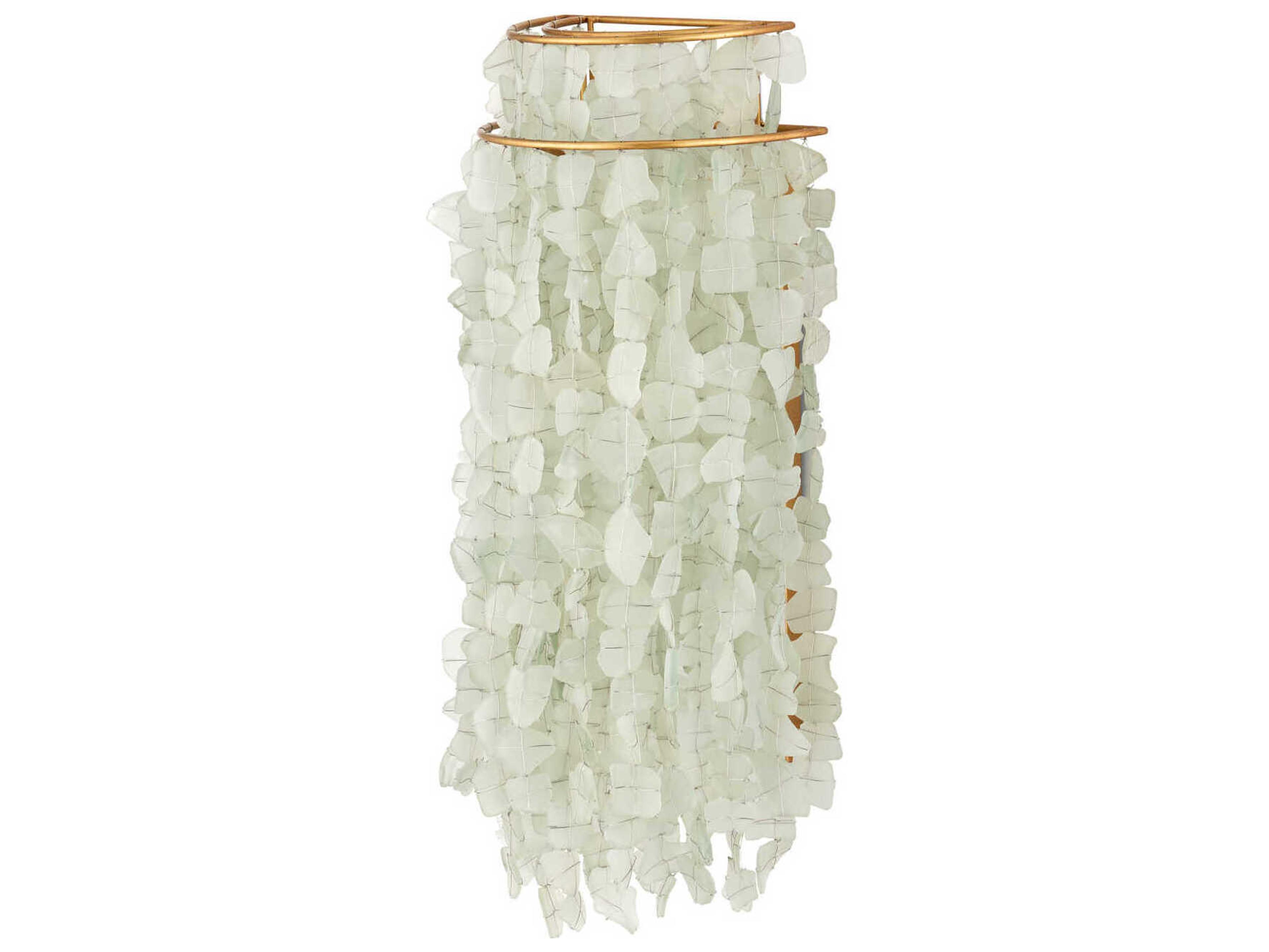 Currey & Company Verre de Mer 1-Light Seaglass Contemporary Gold Wall Sconce