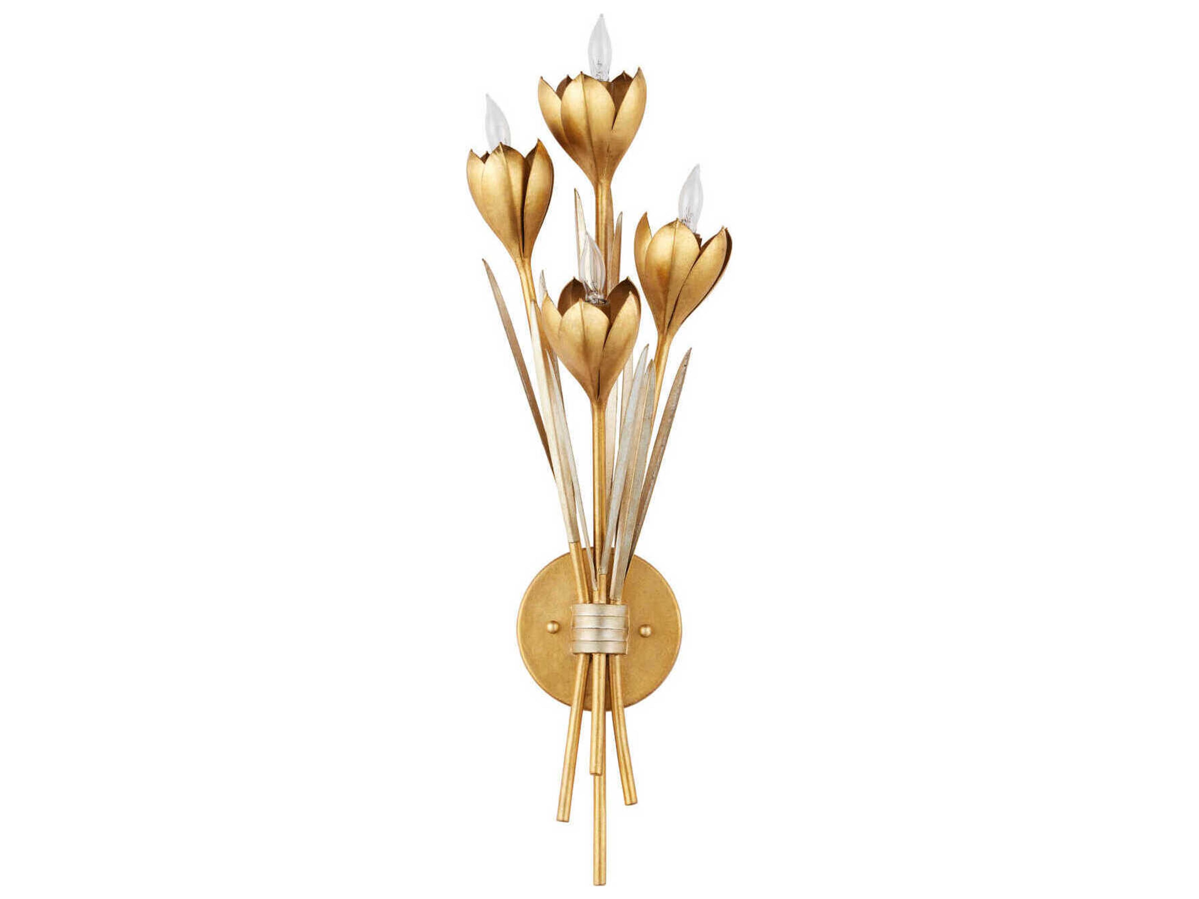 Currey & Company Hortensia 4-Light Gold Wall Sconce