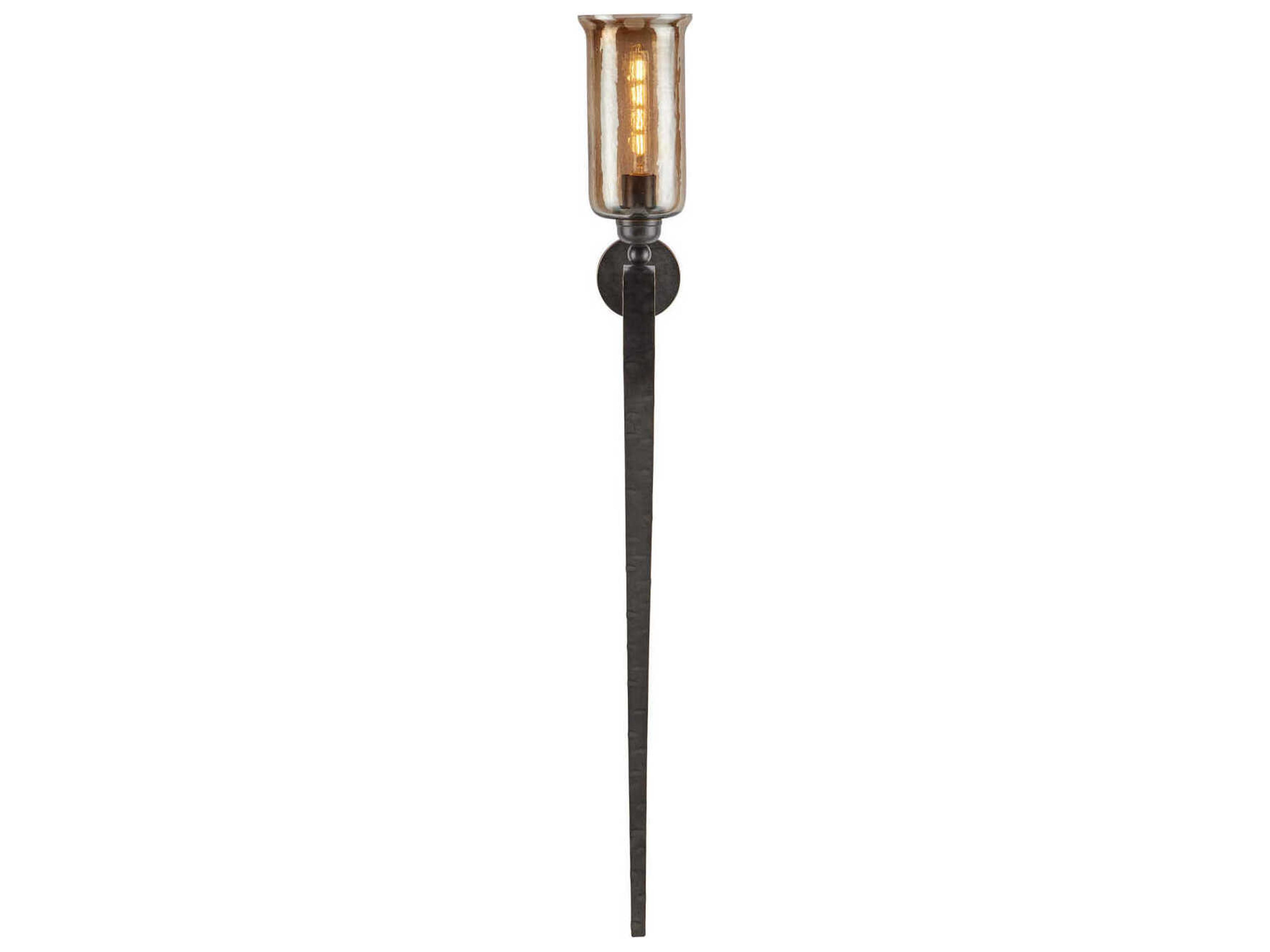Currey & Company Wemyss 1-Light Gilded Oak Black Traditional Wall Sconce