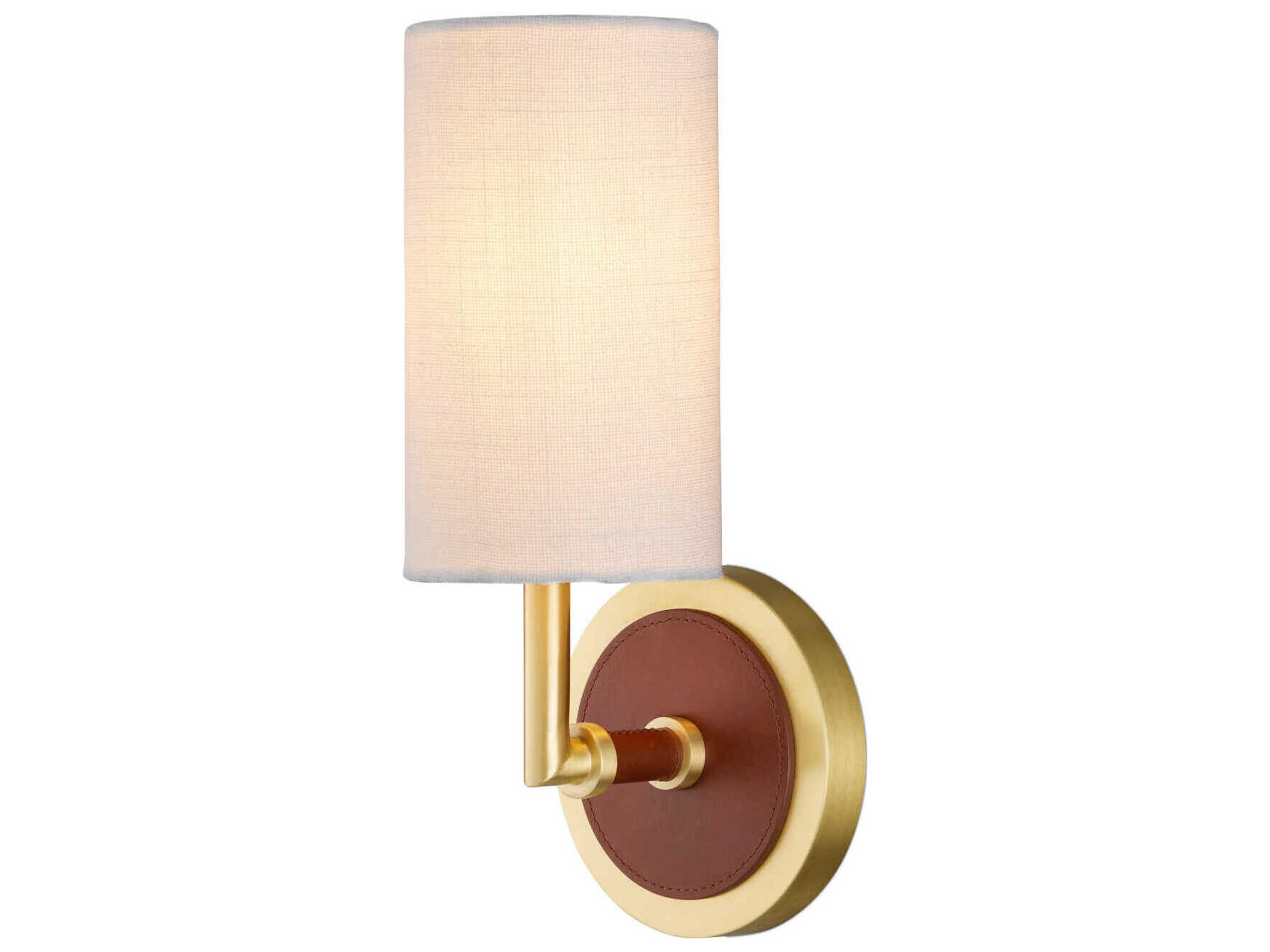 Ellerston 1-Light Saddle Brown Brushed Brass Wall Sconce