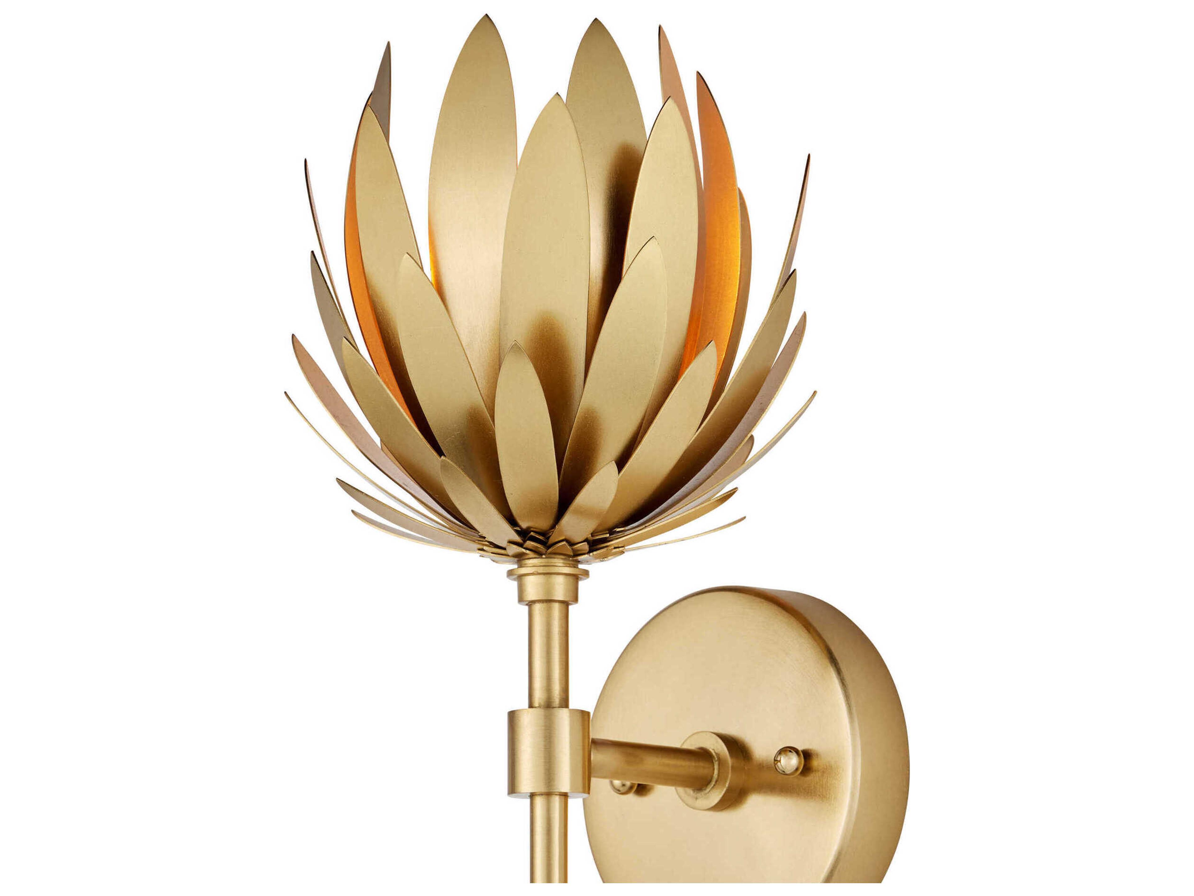 Currey & Company Protea 1-Light Brass Wall Sconce