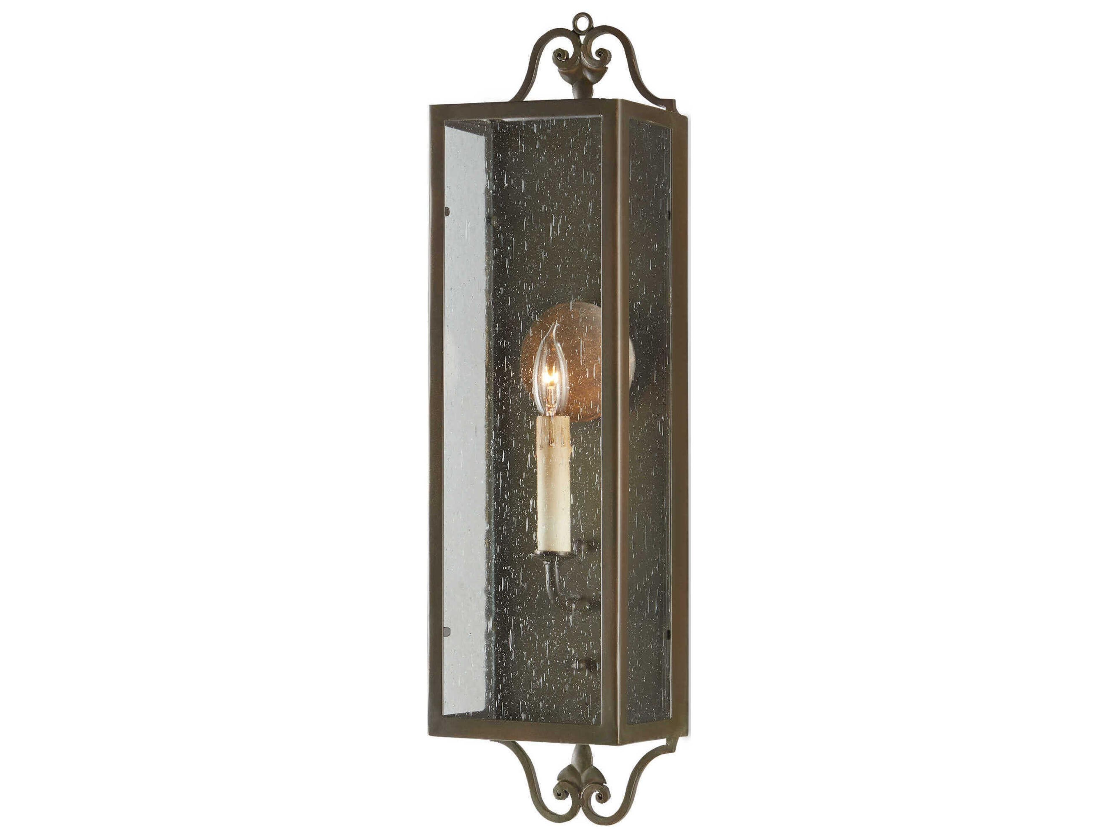 Wolverton Bronze Wall Sconce Seeded Glass