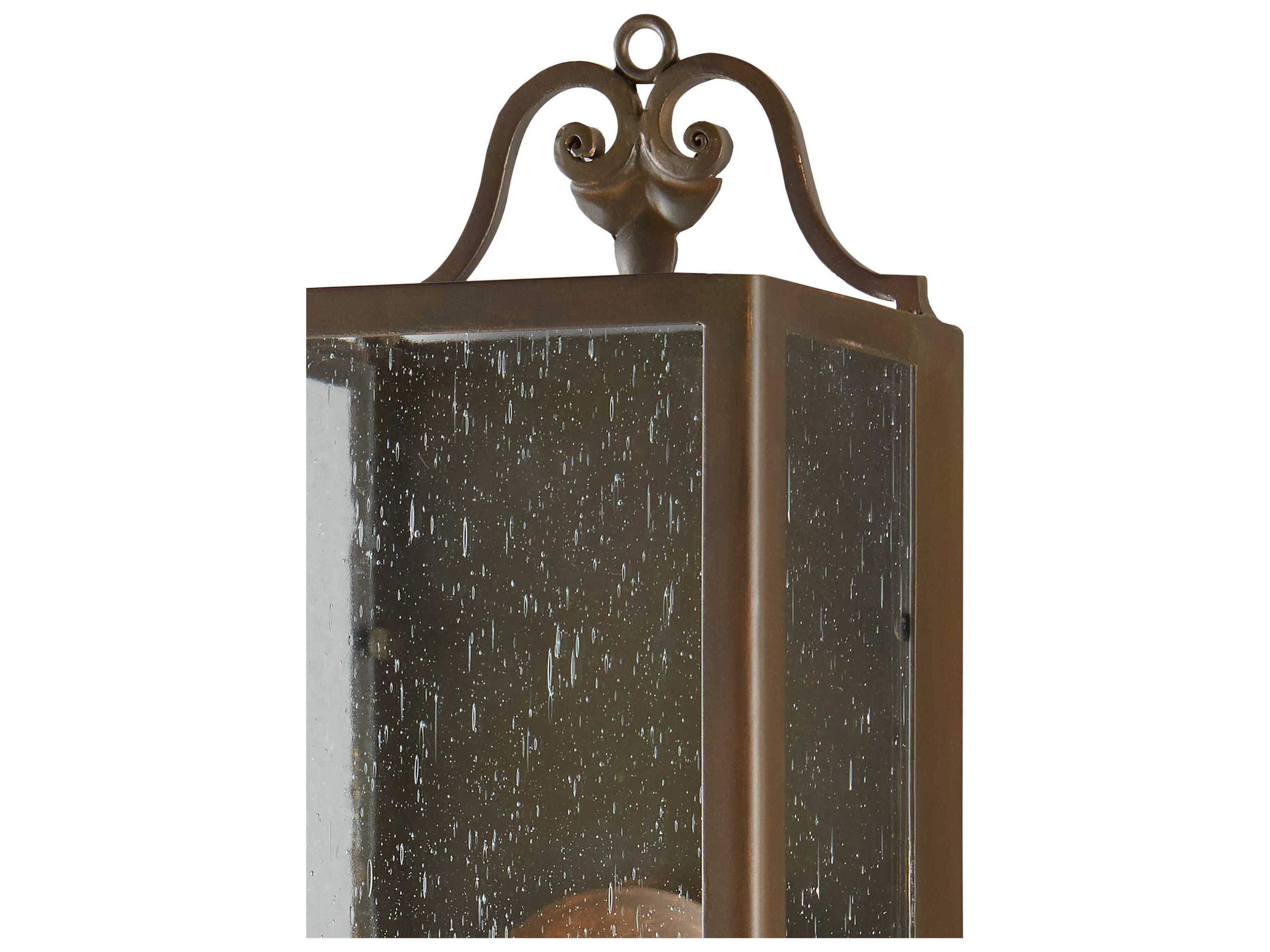 Currey & Company Wolverton 1-Light Bronze Verdigris Glass Wall Sconce