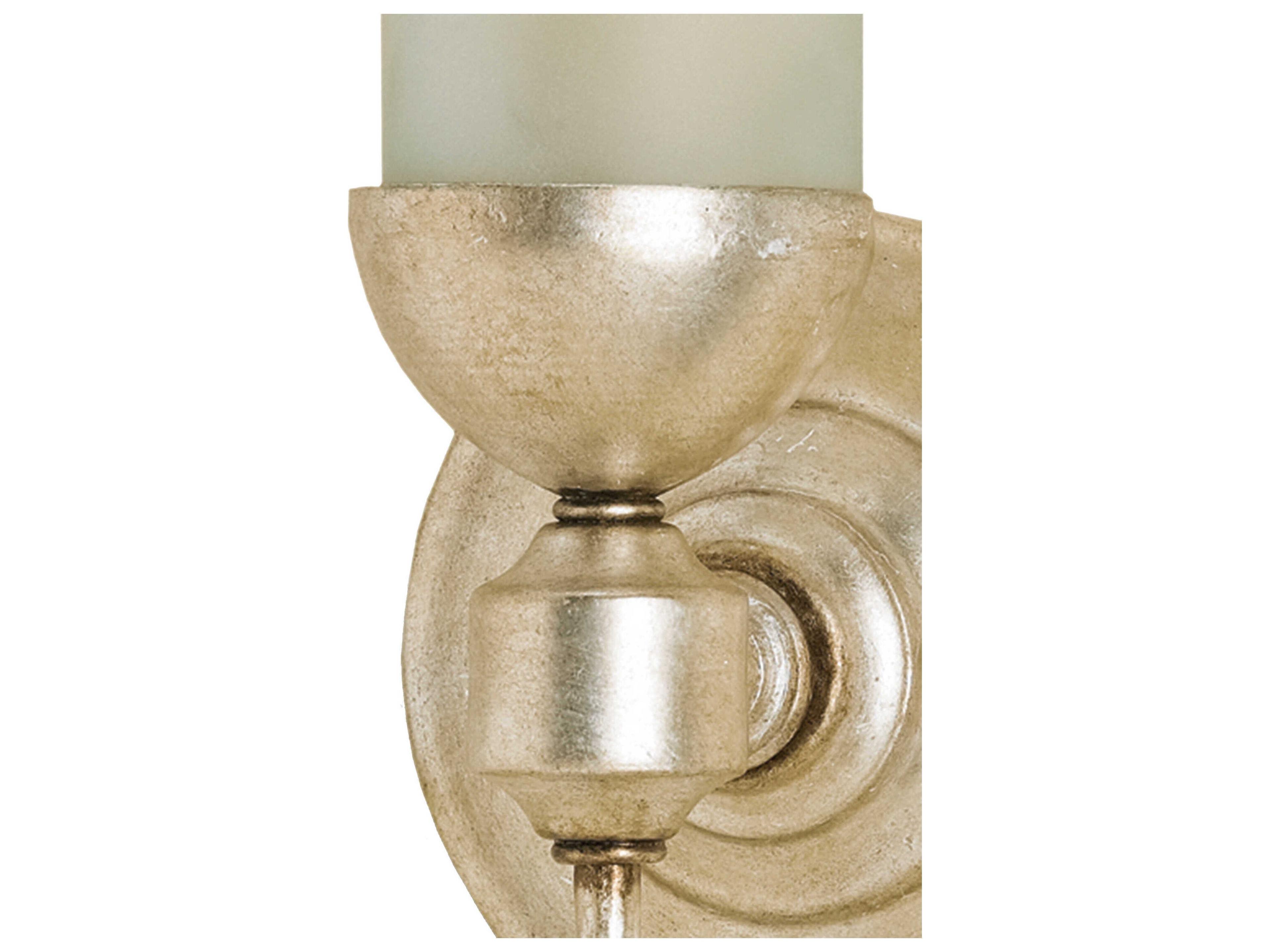 Currey & Company Pristine 1-Light Burnished Silver Leaf Wall Sconce