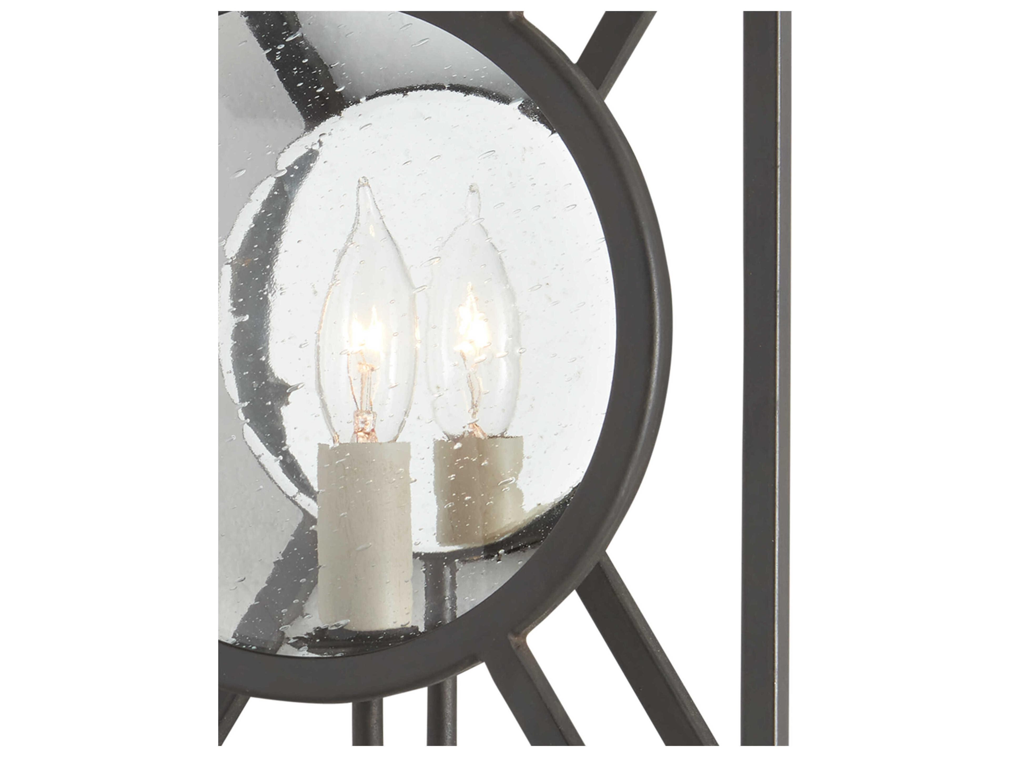 Currey & Company Lillian August 1-Light Old Iron Black Glass Wall Sconce