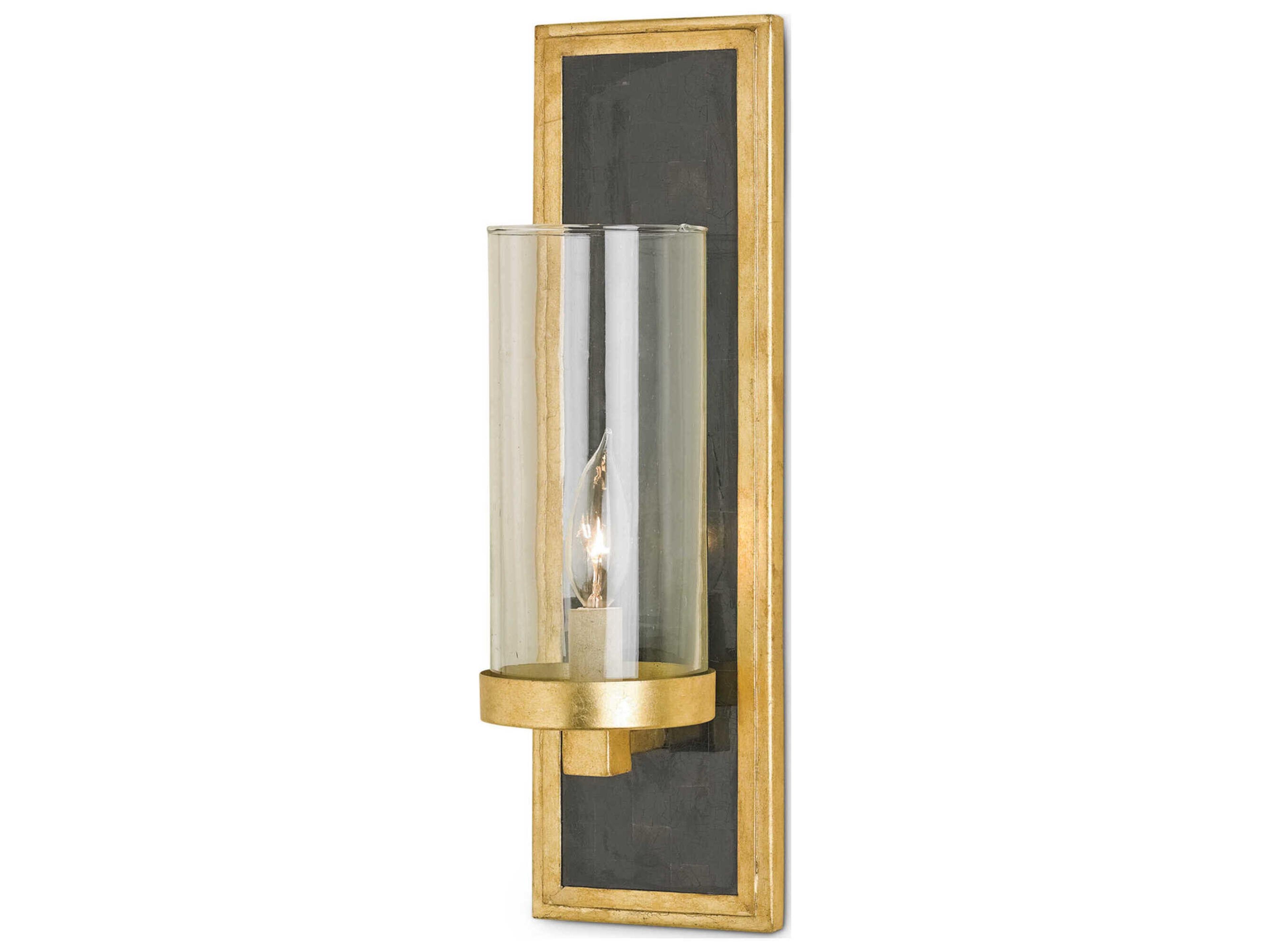Currey & Company Charade 1-Light Gold Glass Wall Sconce