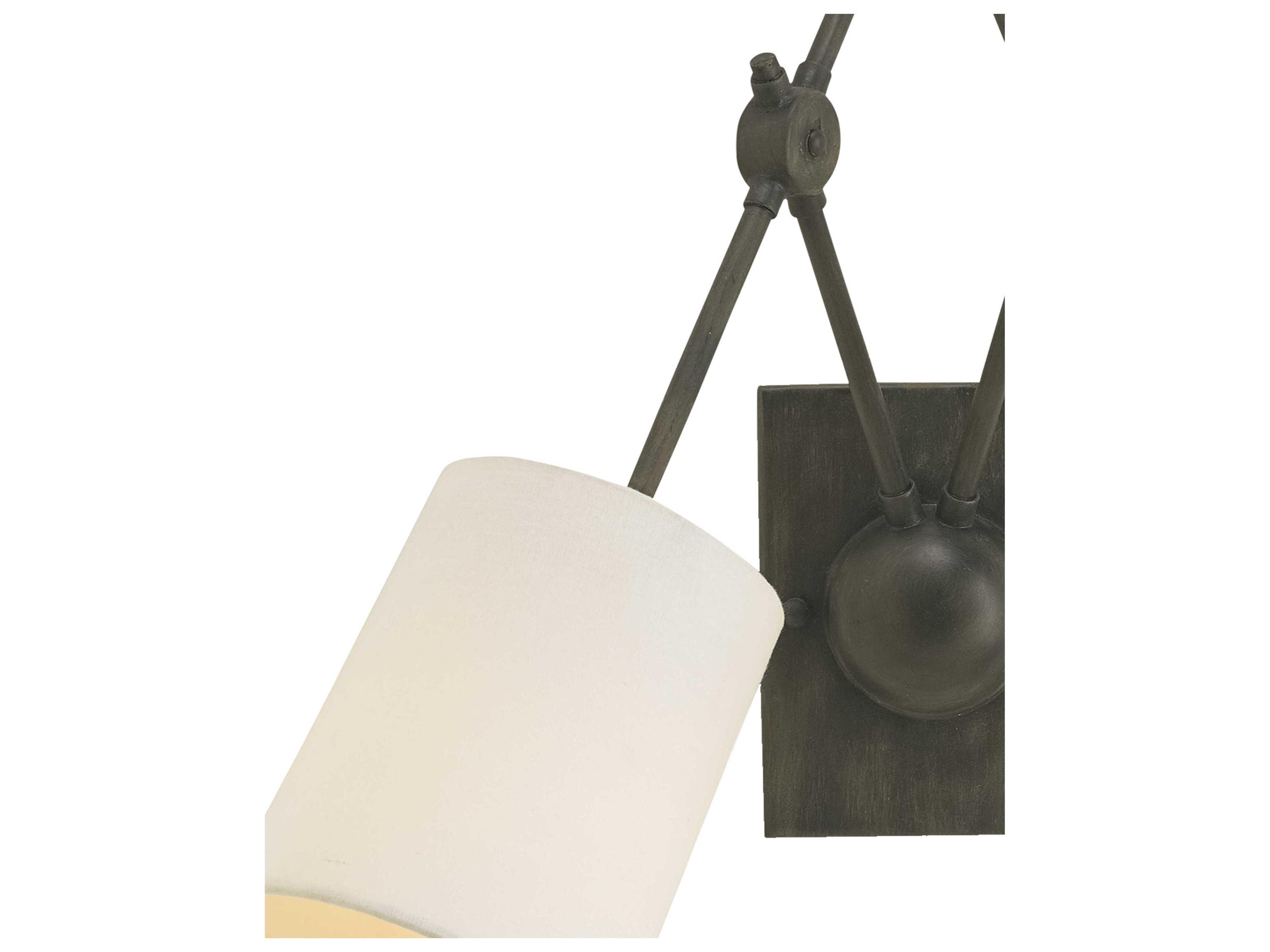 Currey & Company Compass 2-Light Cupertino Black Wall Sconce