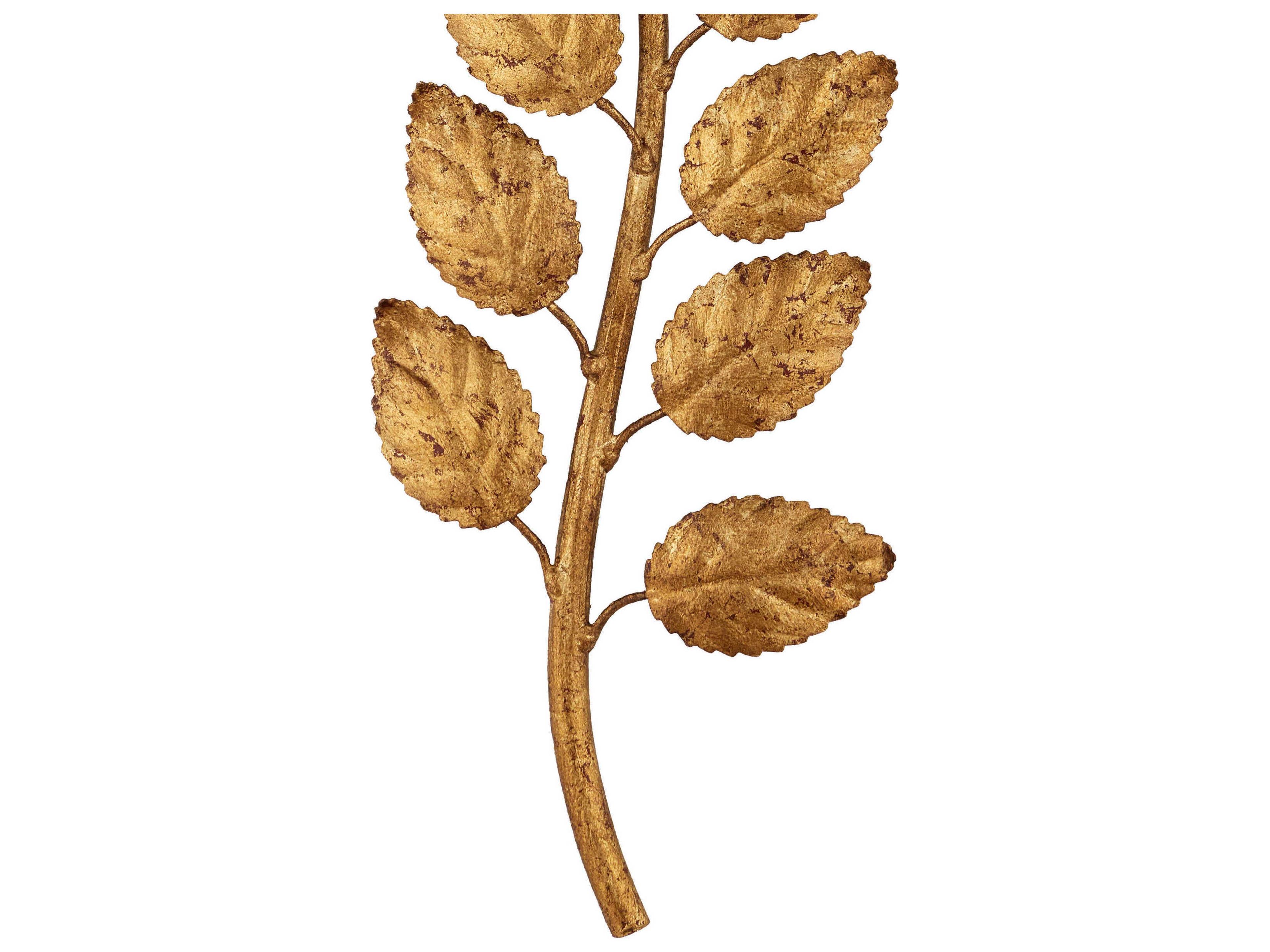 Currey & Company Birdwood Textured Gold Leaf satin Black Wall Sconce