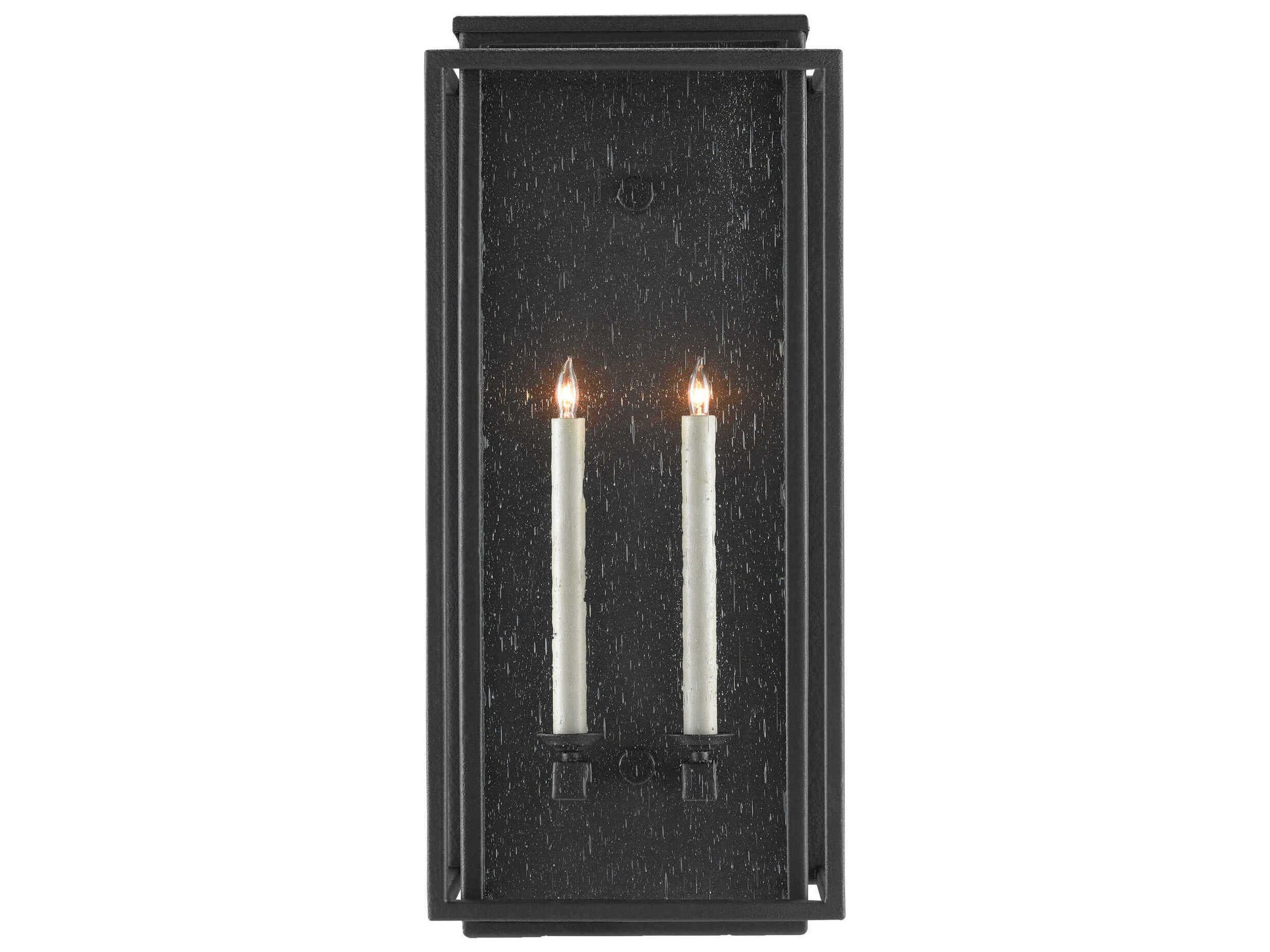Currey & Company Wright 2 - Light Glass Outdoor Wall Light