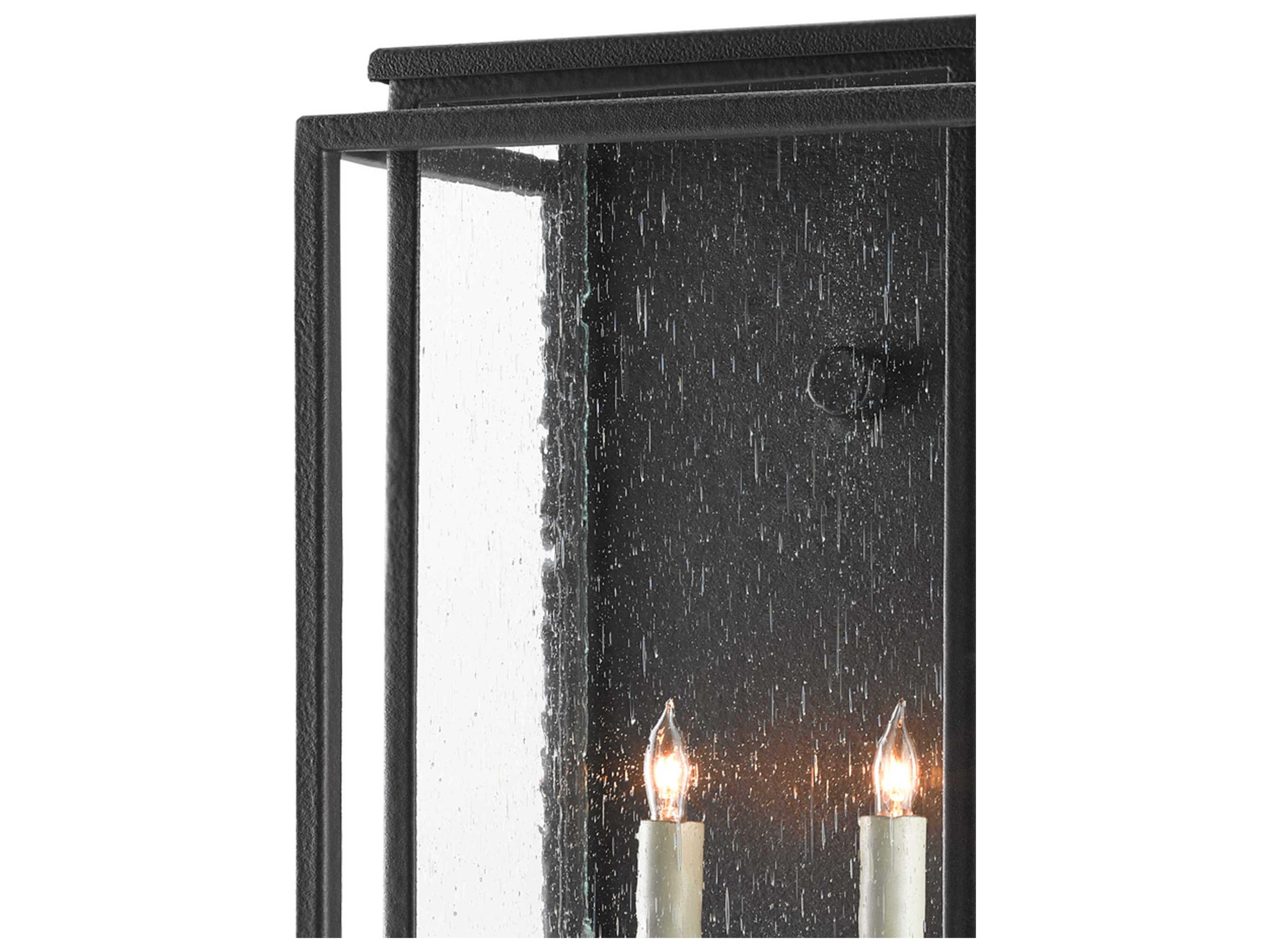 Currey & Company Wright 2 - Light Glass Outdoor Wall Light