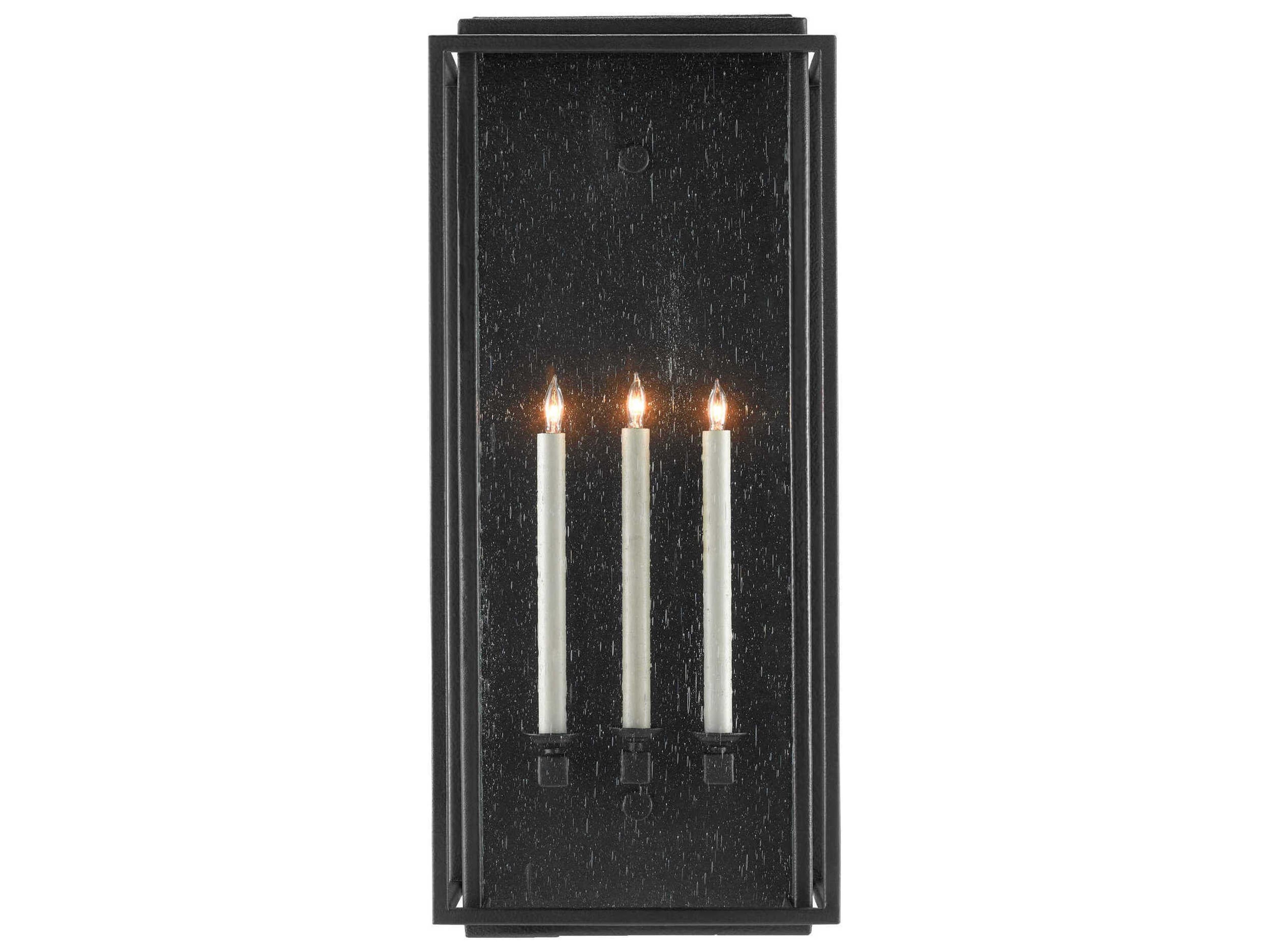 Currey & Company Wright 3 - Light Glass Outdoor Wall Light