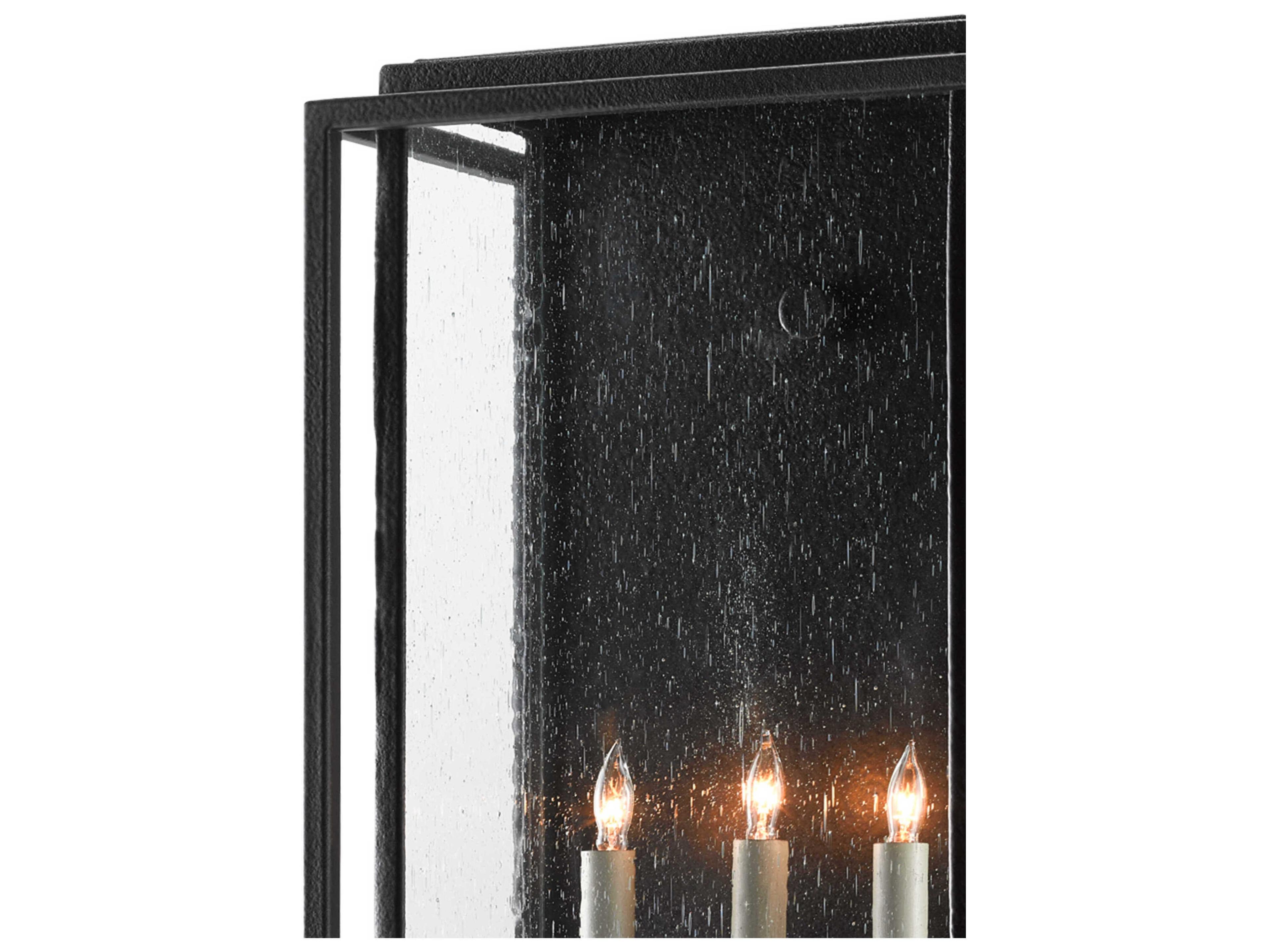 Currey & Company Wright 3 - Light Glass Outdoor Wall Light