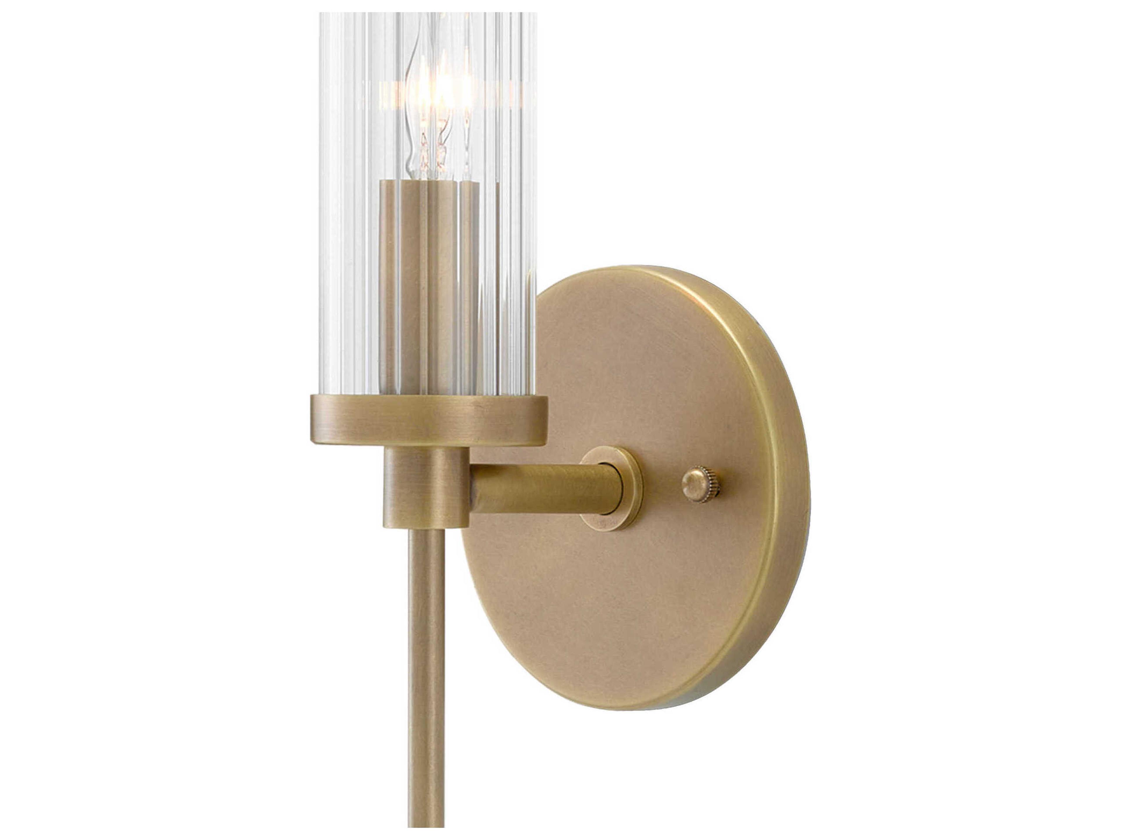 Currey & Company Bellings 1-Light Antique Brass Clear Glass Wall Sconce