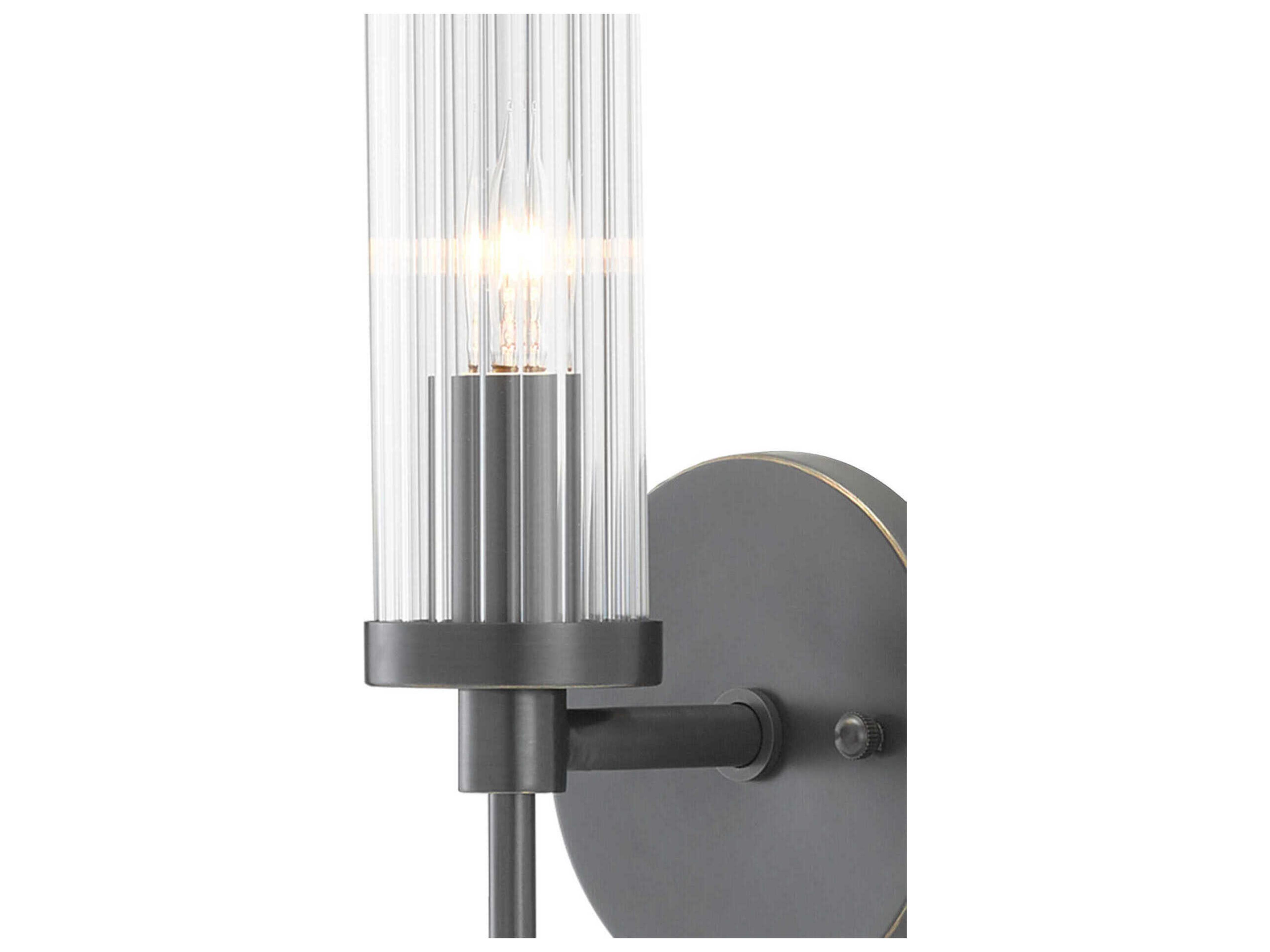 Currey & Company Bellings 1-Light Oil Rubbed Bronze Clear Glass Wall Sconce