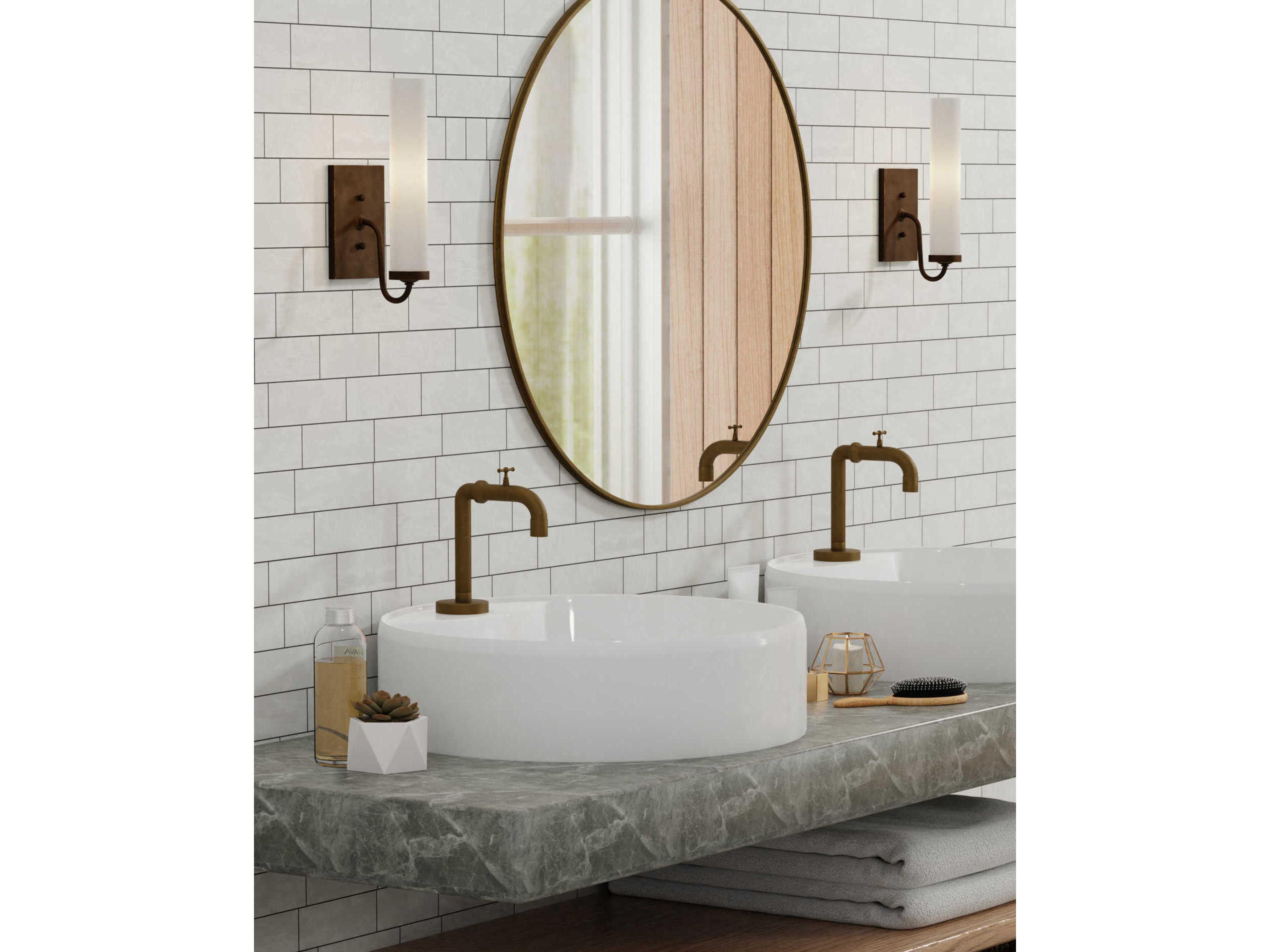 Currey & Company Brindisi 1-Light Antique Brass Glass Wall Sconce