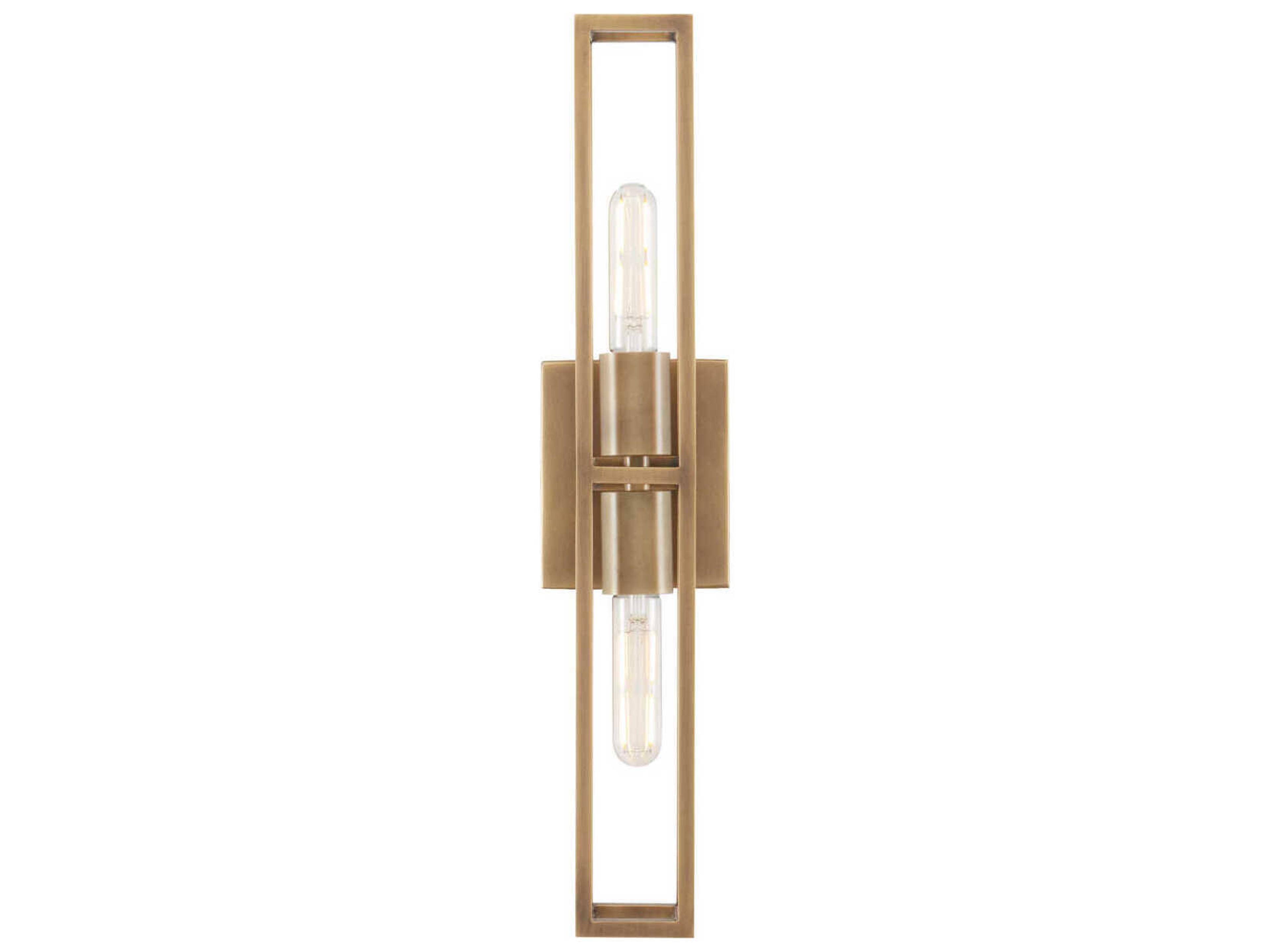 Currey & Company Bergen 2-Light Antique Brass Wall Sconce
