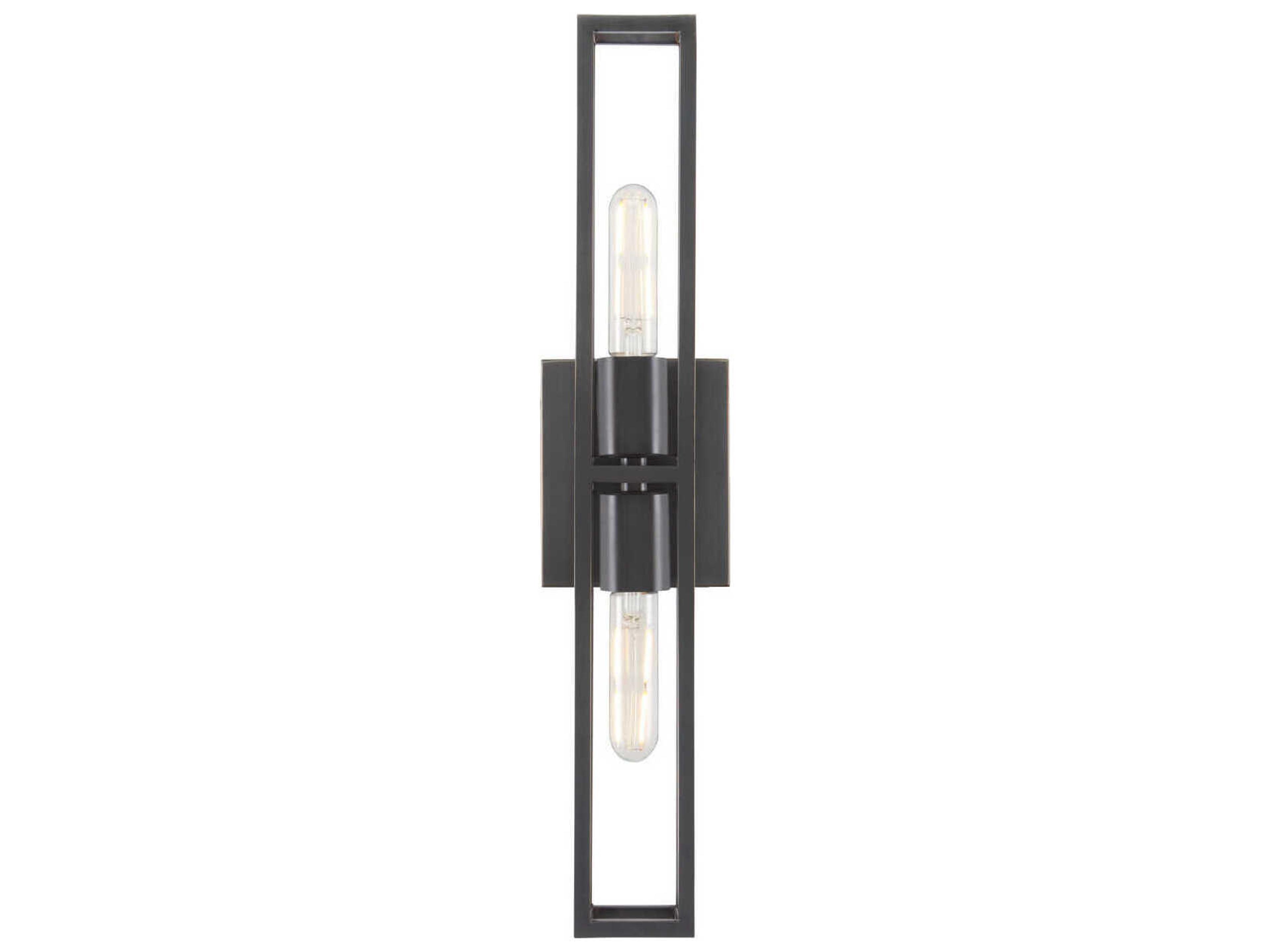 Currey & Company Bergen 2-Light Oil Rubbed Bronze Wall Sconce