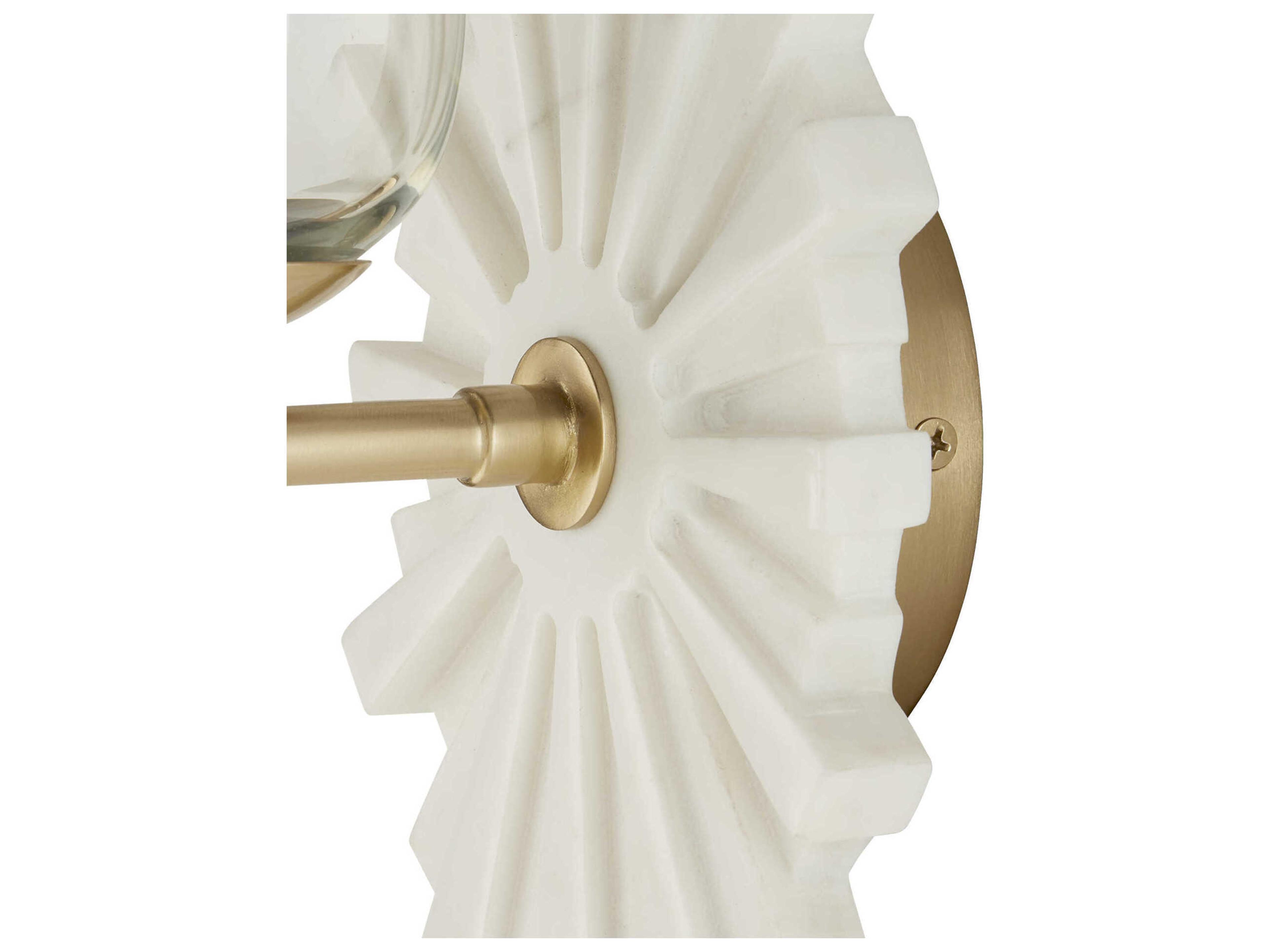 Currey & Company Benthos 1-Light White Brass Wall Sconce