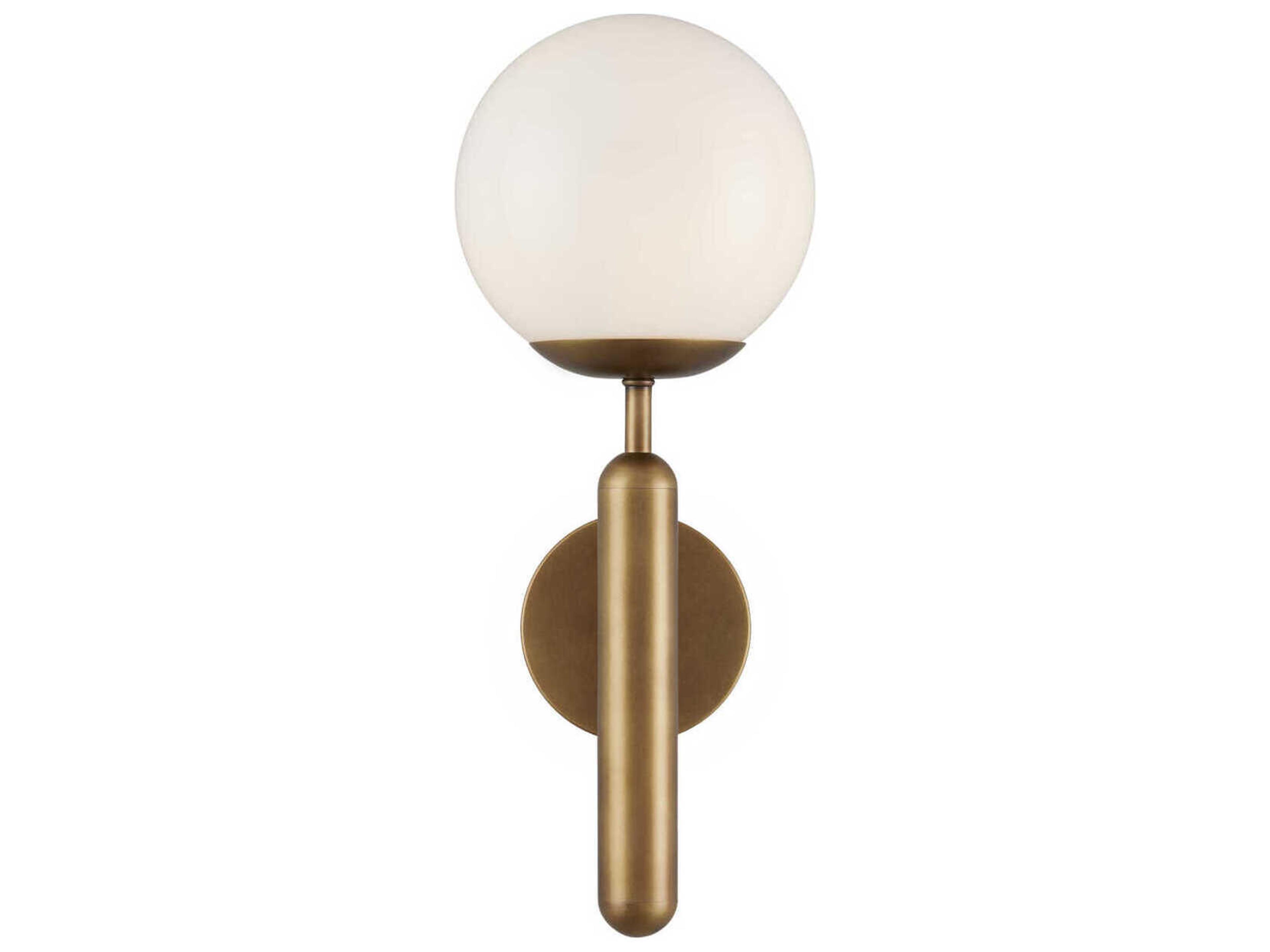 Currey & Company Barbican 1-Light Antique Brass Bronze Glass Wall Sconce