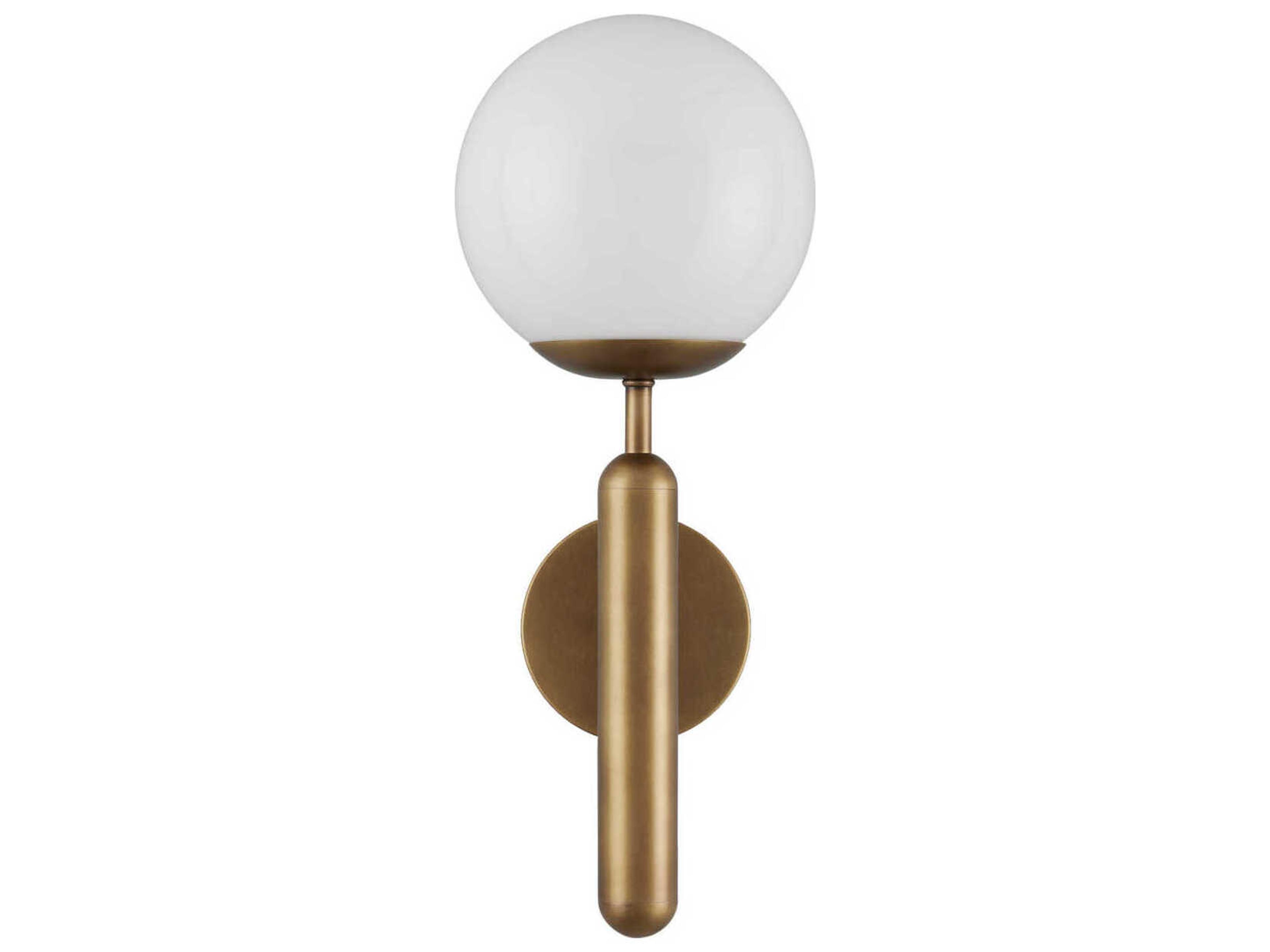 Currey & Company Barbican 1-Light Antique Brass Bronze Glass Wall Sconce