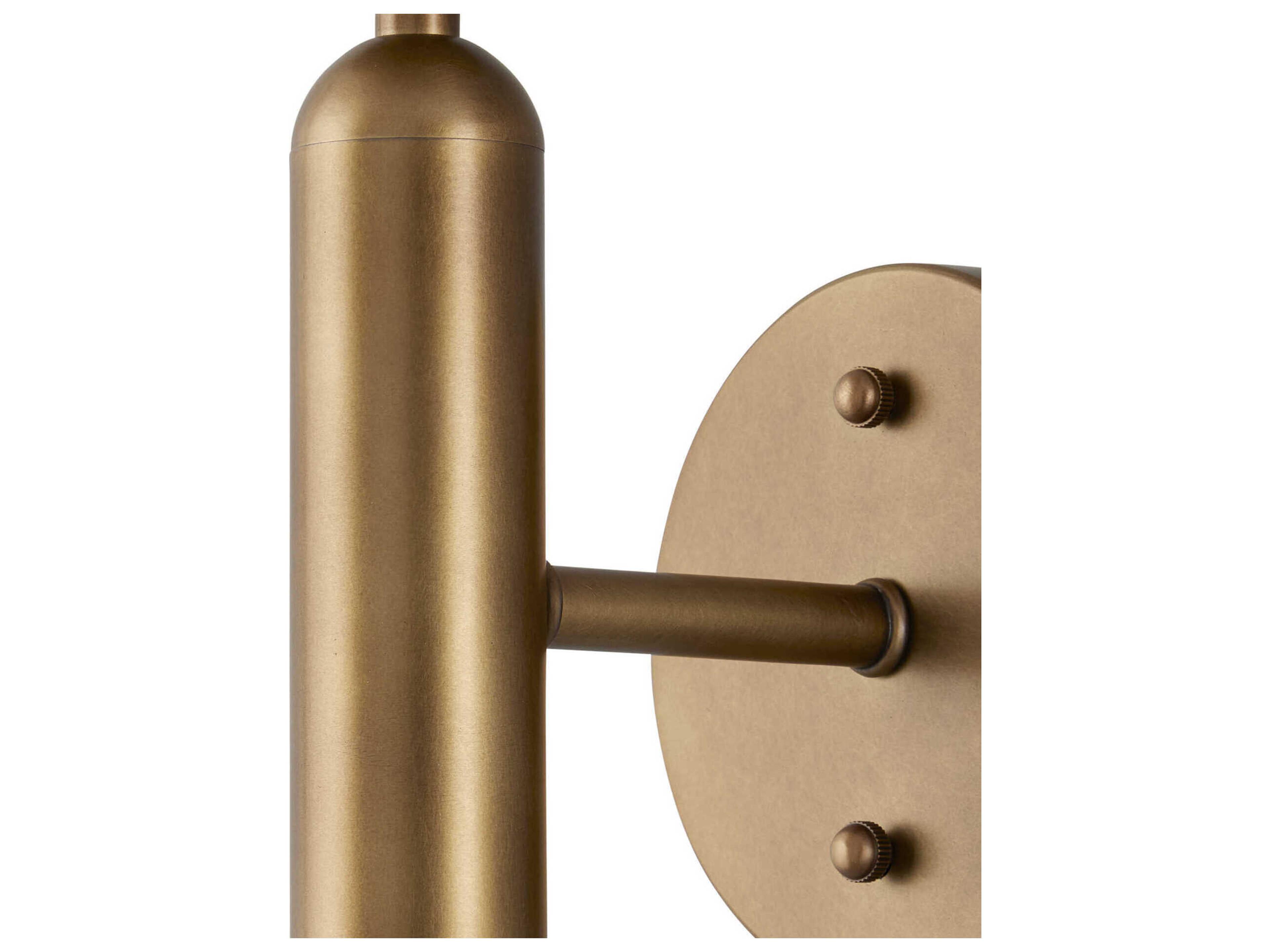 Currey & Company Barbican 1-Light Antique Brass Bronze Glass Wall Sconce