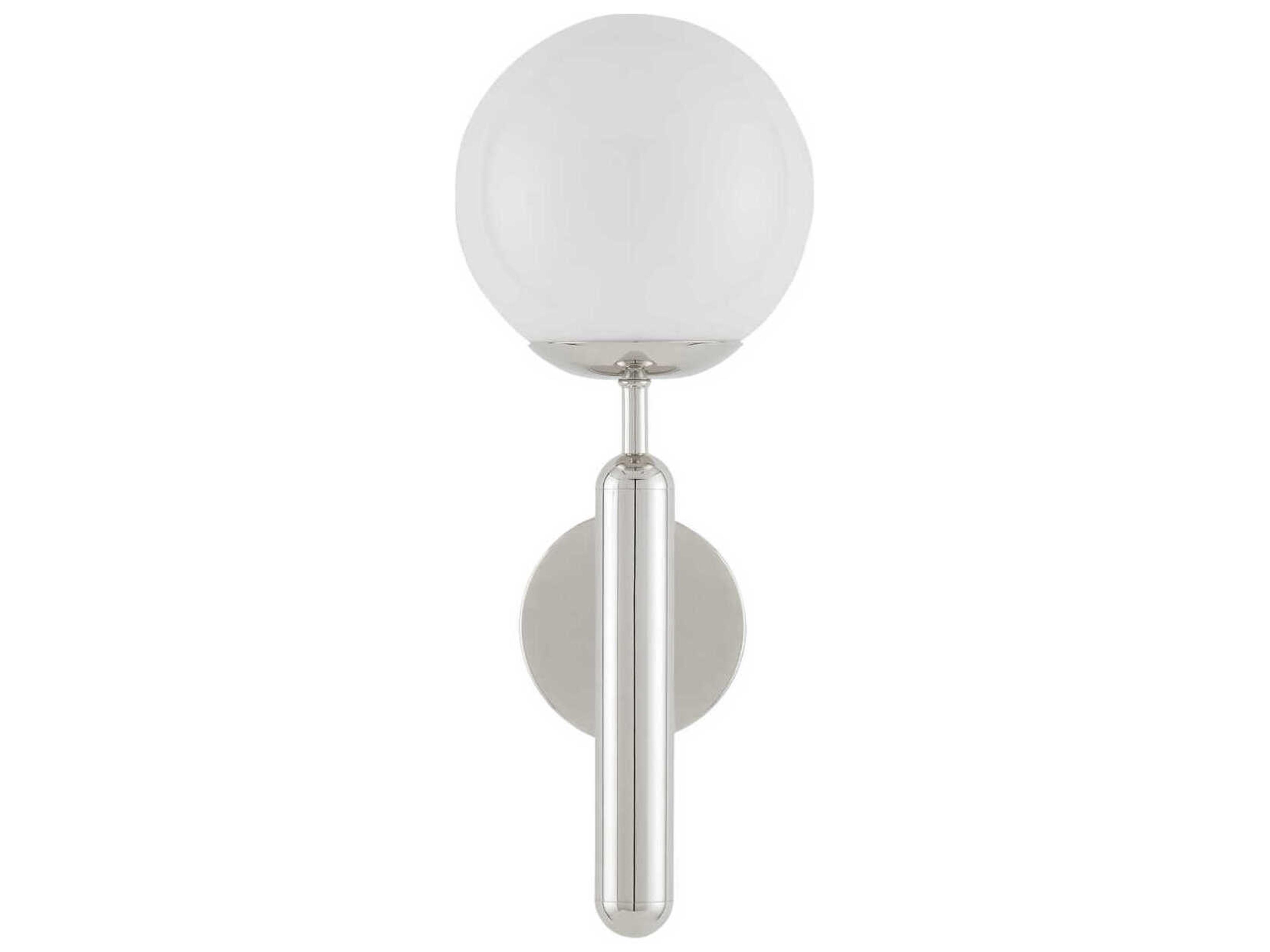 Currey & Company Barbican 1-Light Polished Nickel Glass Wall Sconce