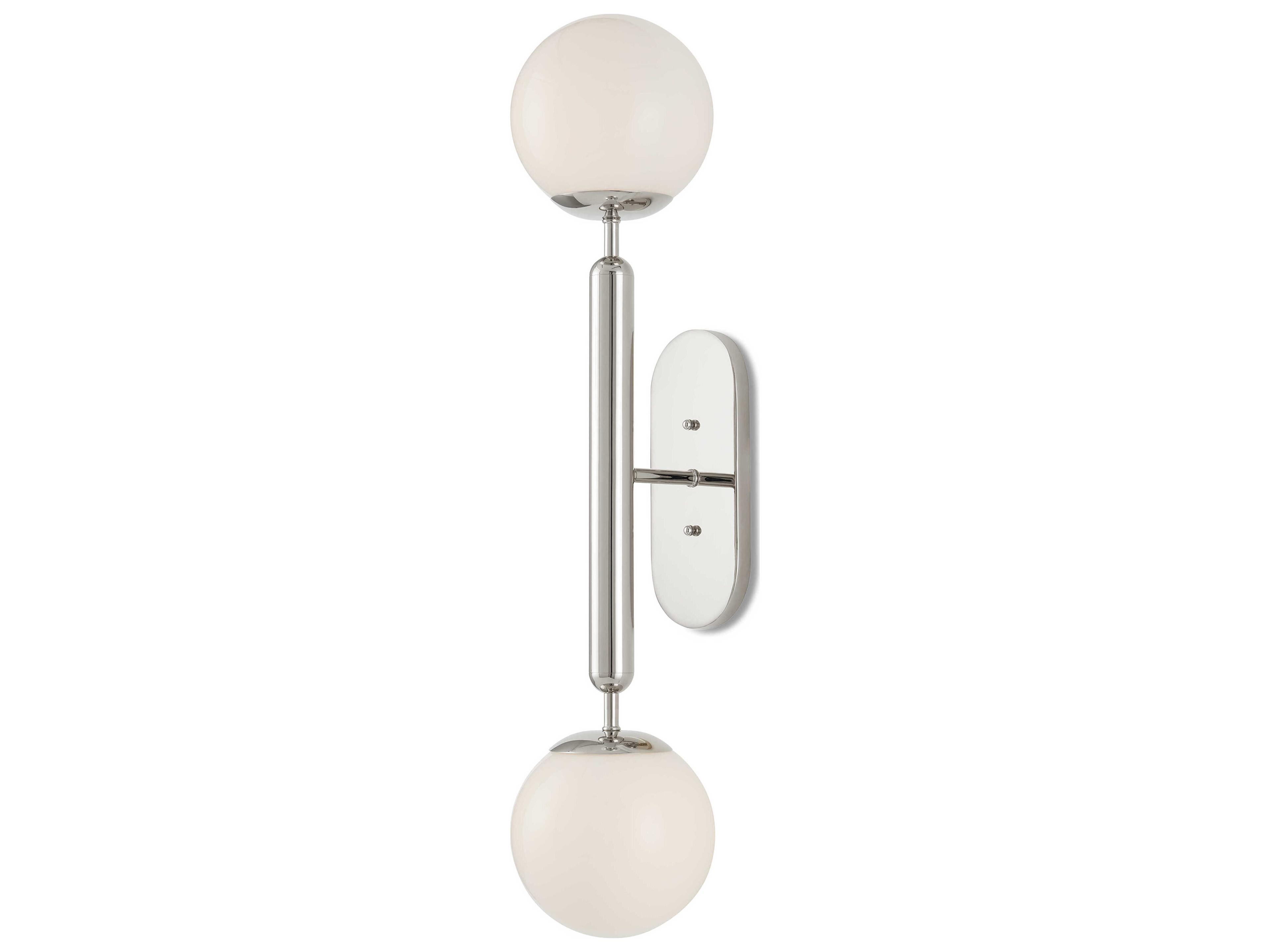 Barbican 2-Light Polished Nickel Glass Wall Sconce