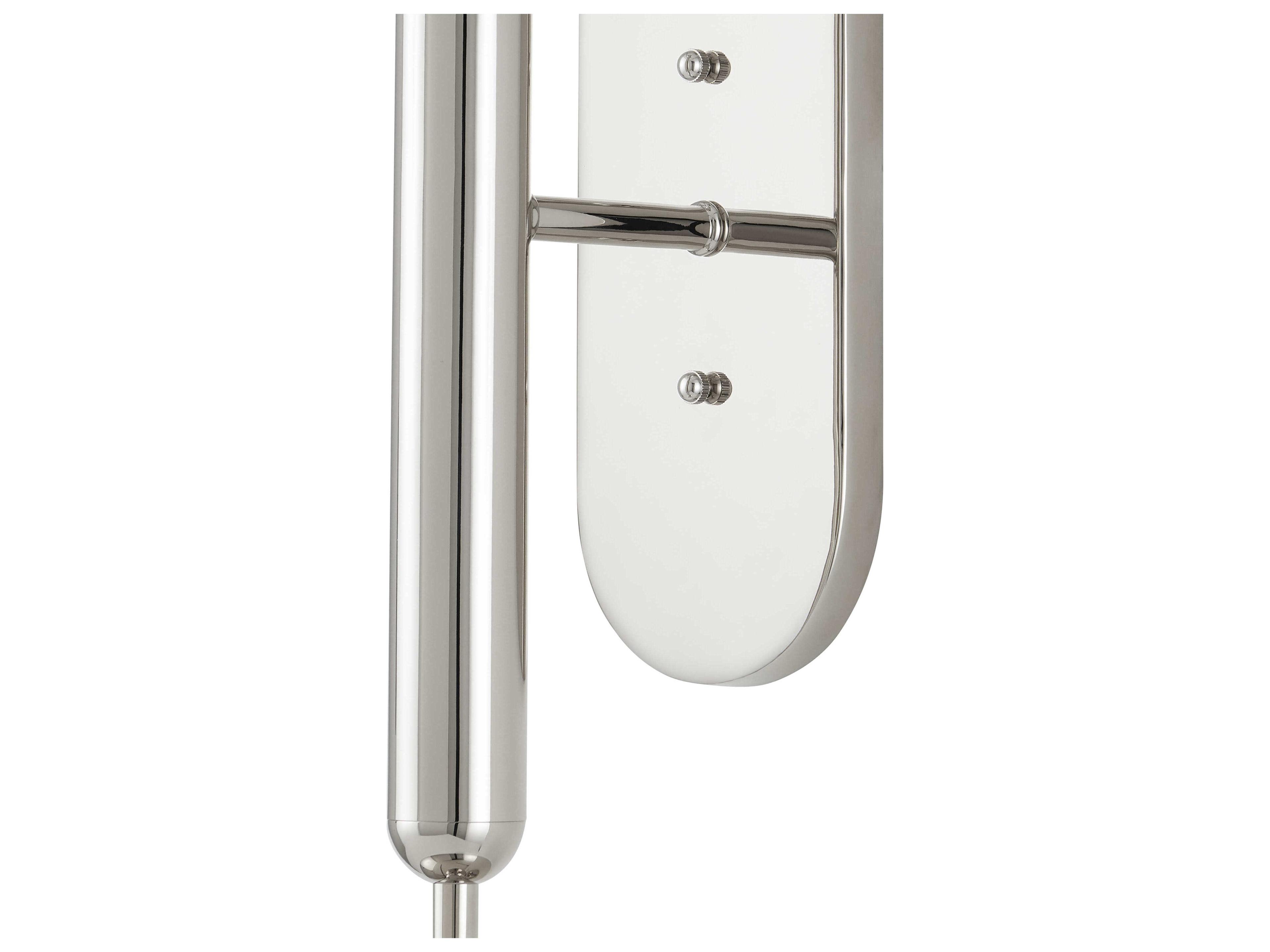 Currey & Company Barbican 2-Light Polished Nickel Glass Wall Sconce