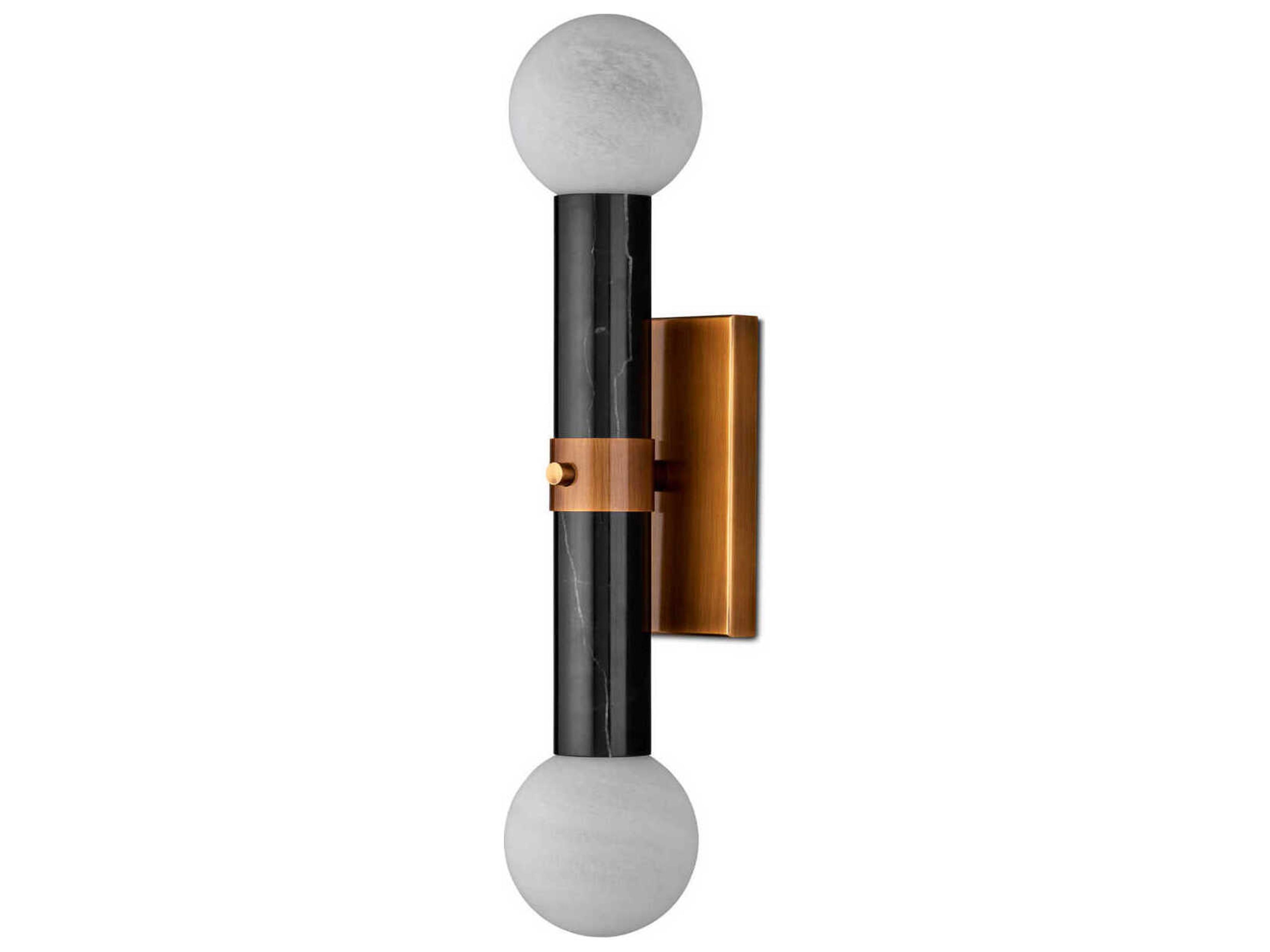 Currey & Company Beatrix 2-Light Black Antique Brass Wall Sconce