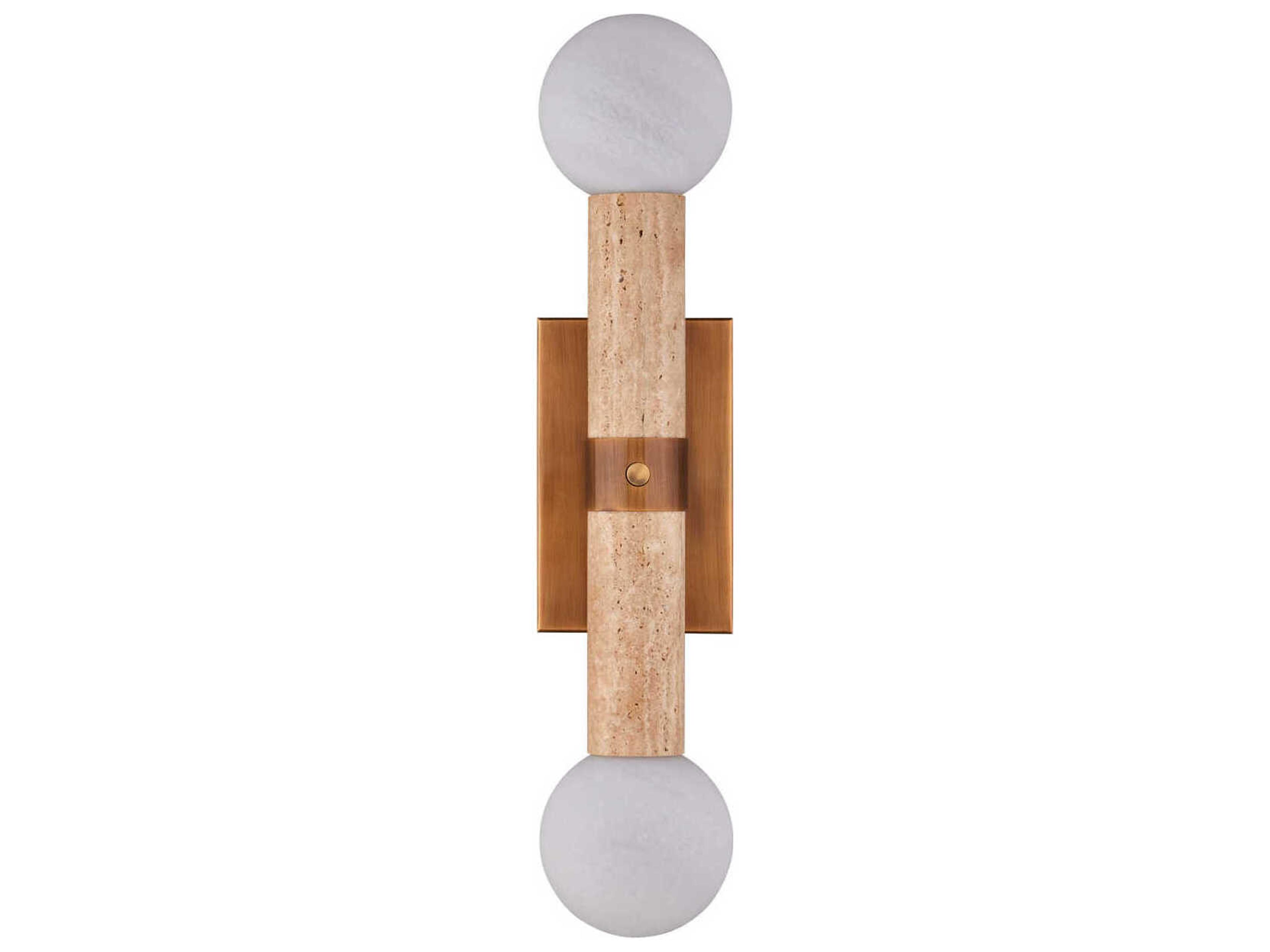 Currey & Company Beatrix 2-Light Beige Antique Brass Wall Sconce