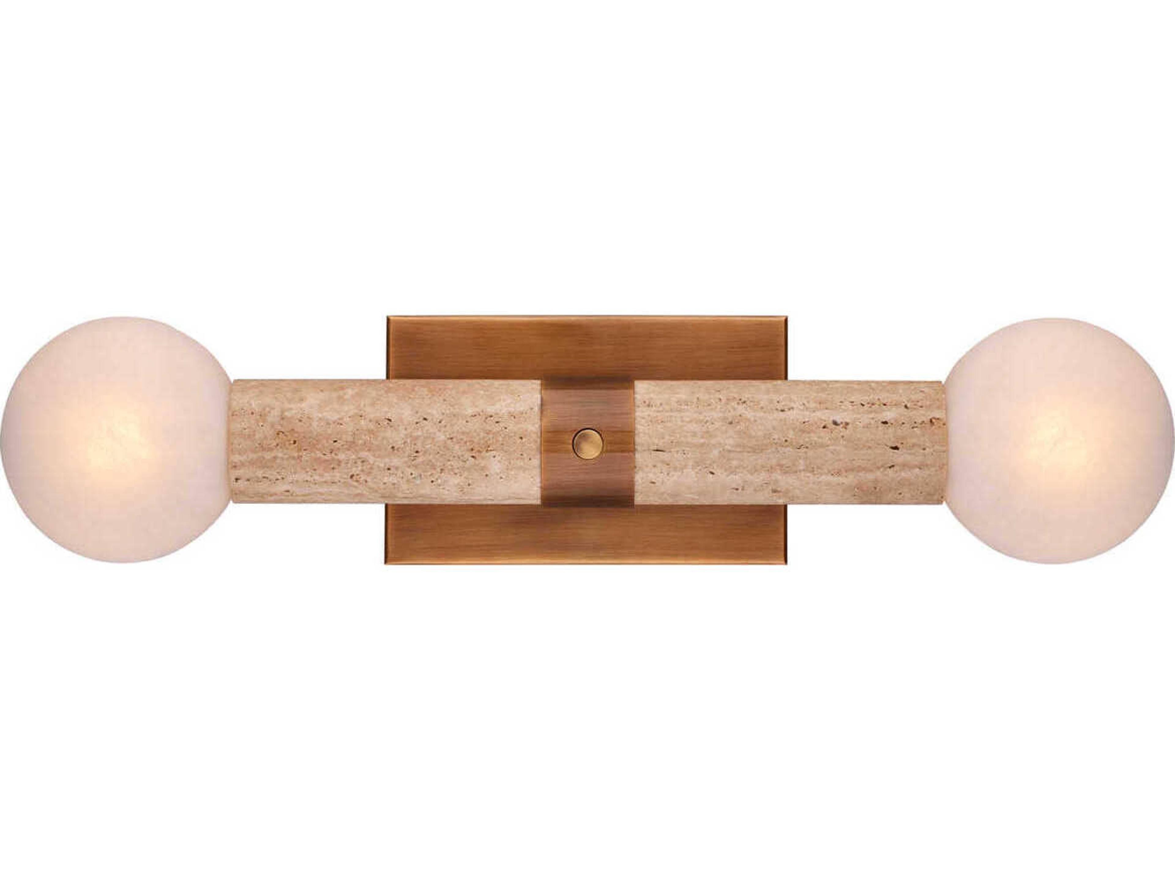 Currey & Company Beatrix 2-Light Beige Antique Brass Wall Sconce